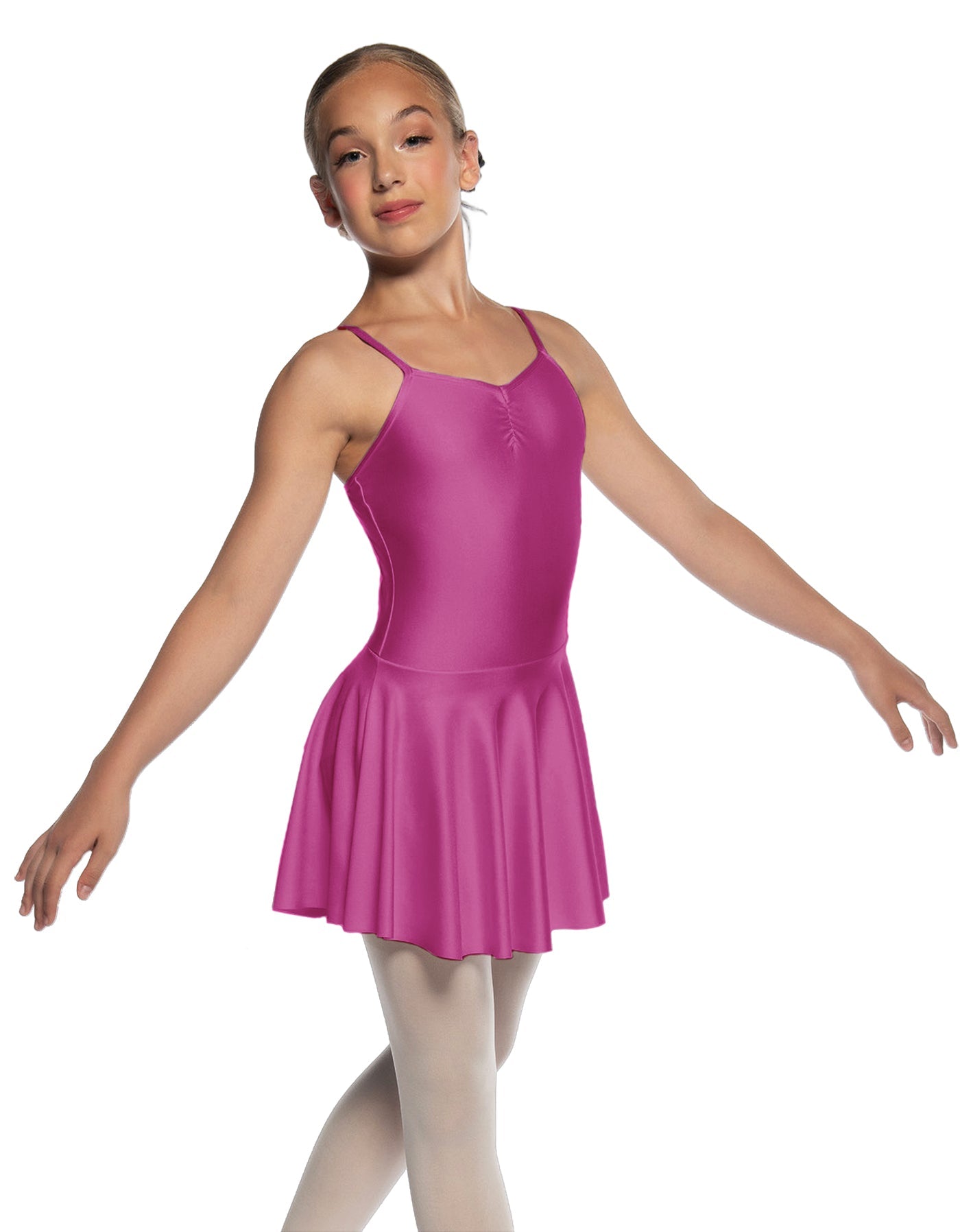 Solid Lycra Camisole Dress with Pinch