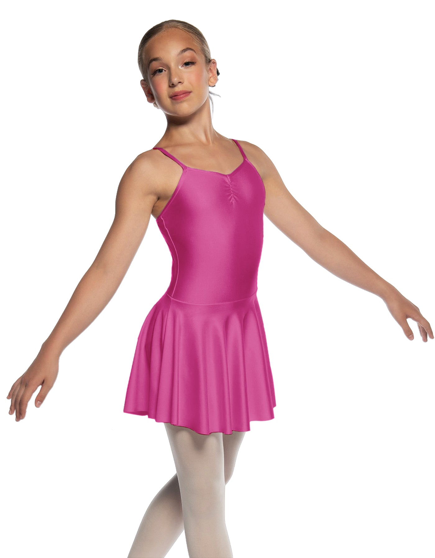 Solid Lycra Camisole Dress with Pinch
