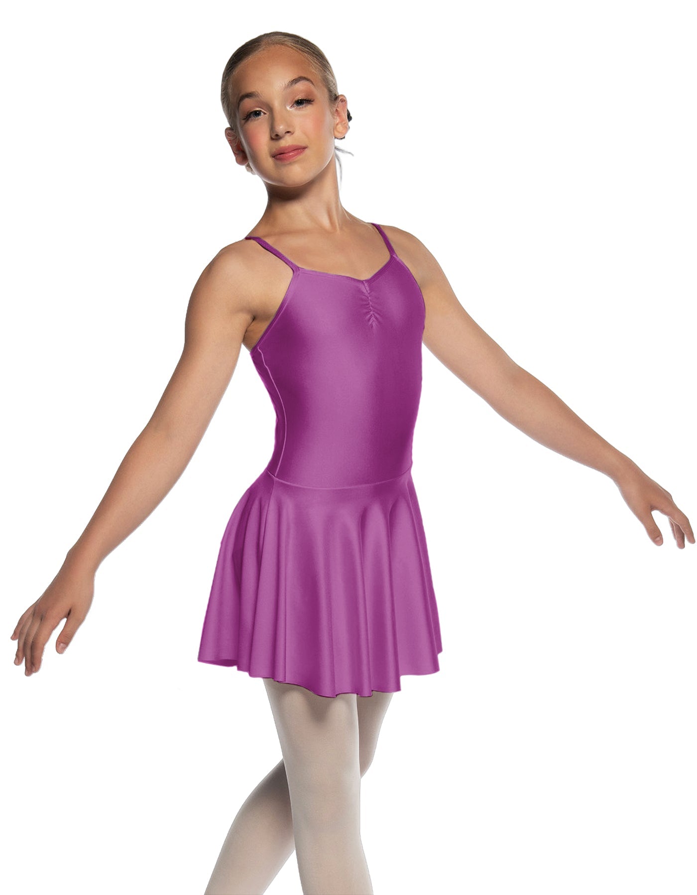 Solid Lycra Camisole Dress with Pinch