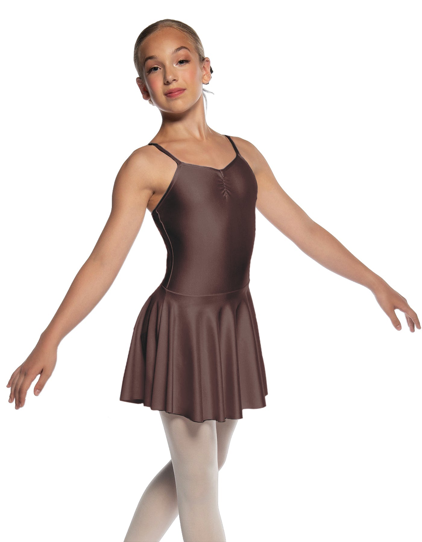 Solid Lycra Camisole Dress with Pinch