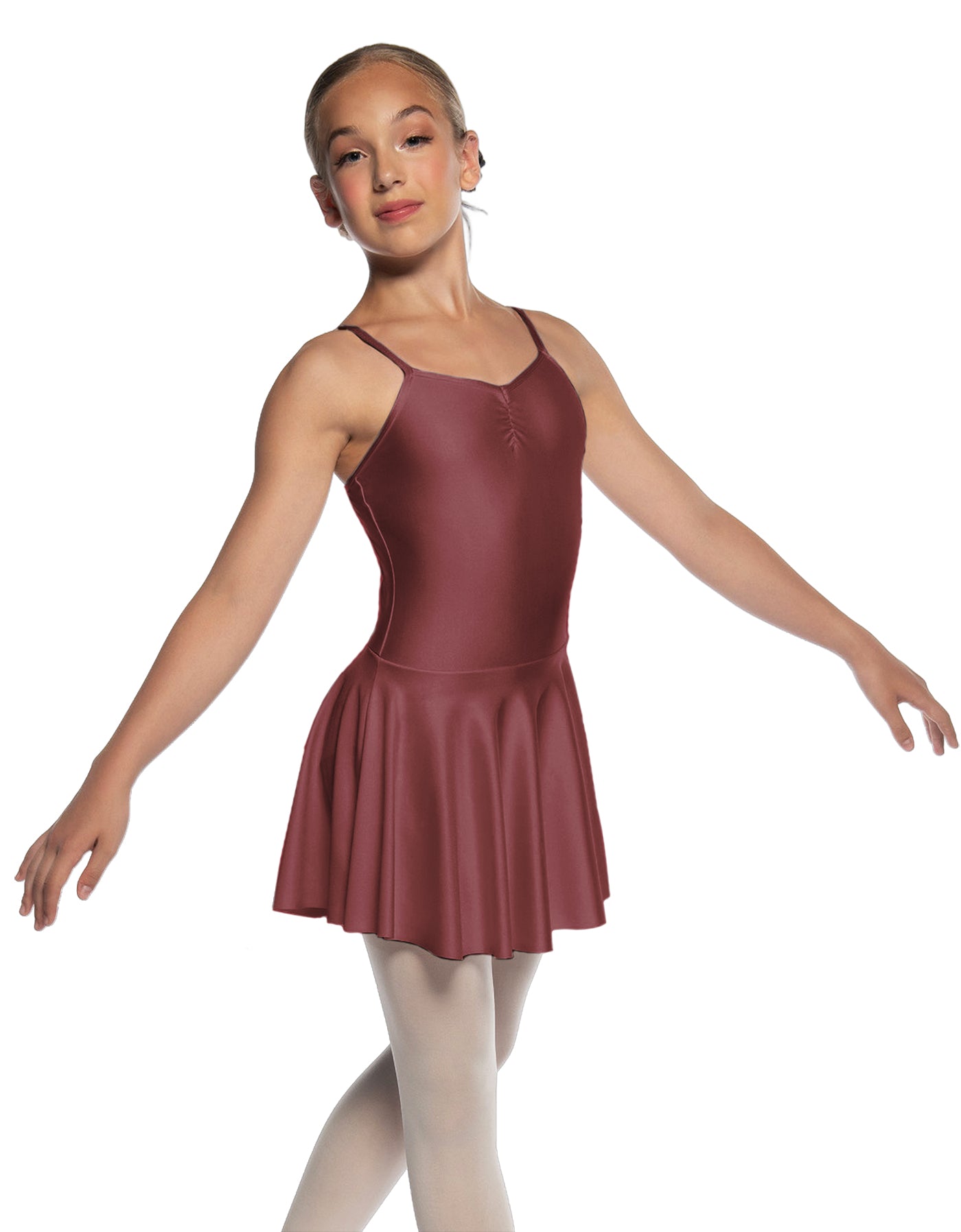 Solid Lycra Camisole Dress with Pinch