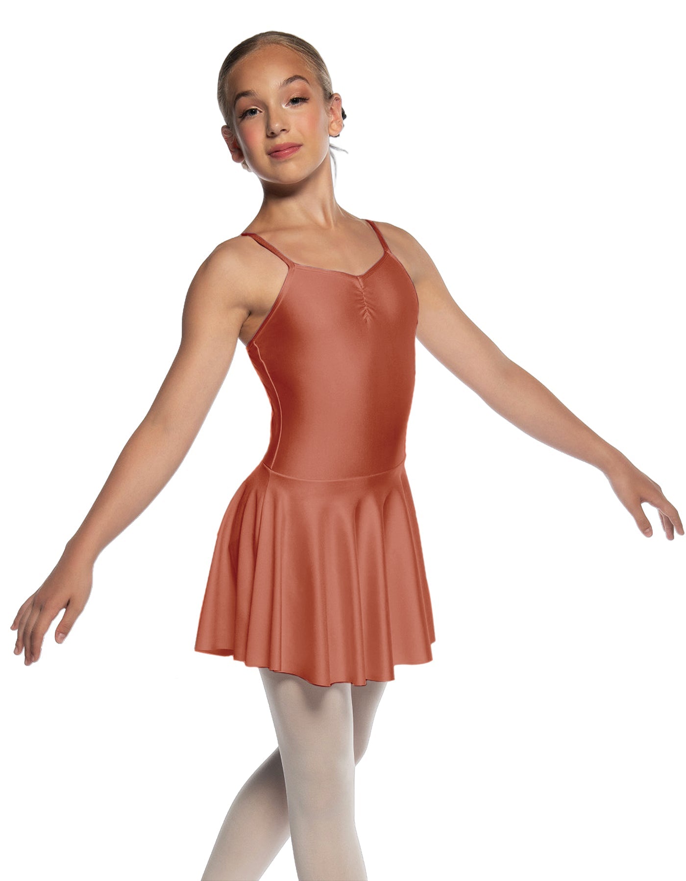 Solid Lycra Camisole Dress with Pinch