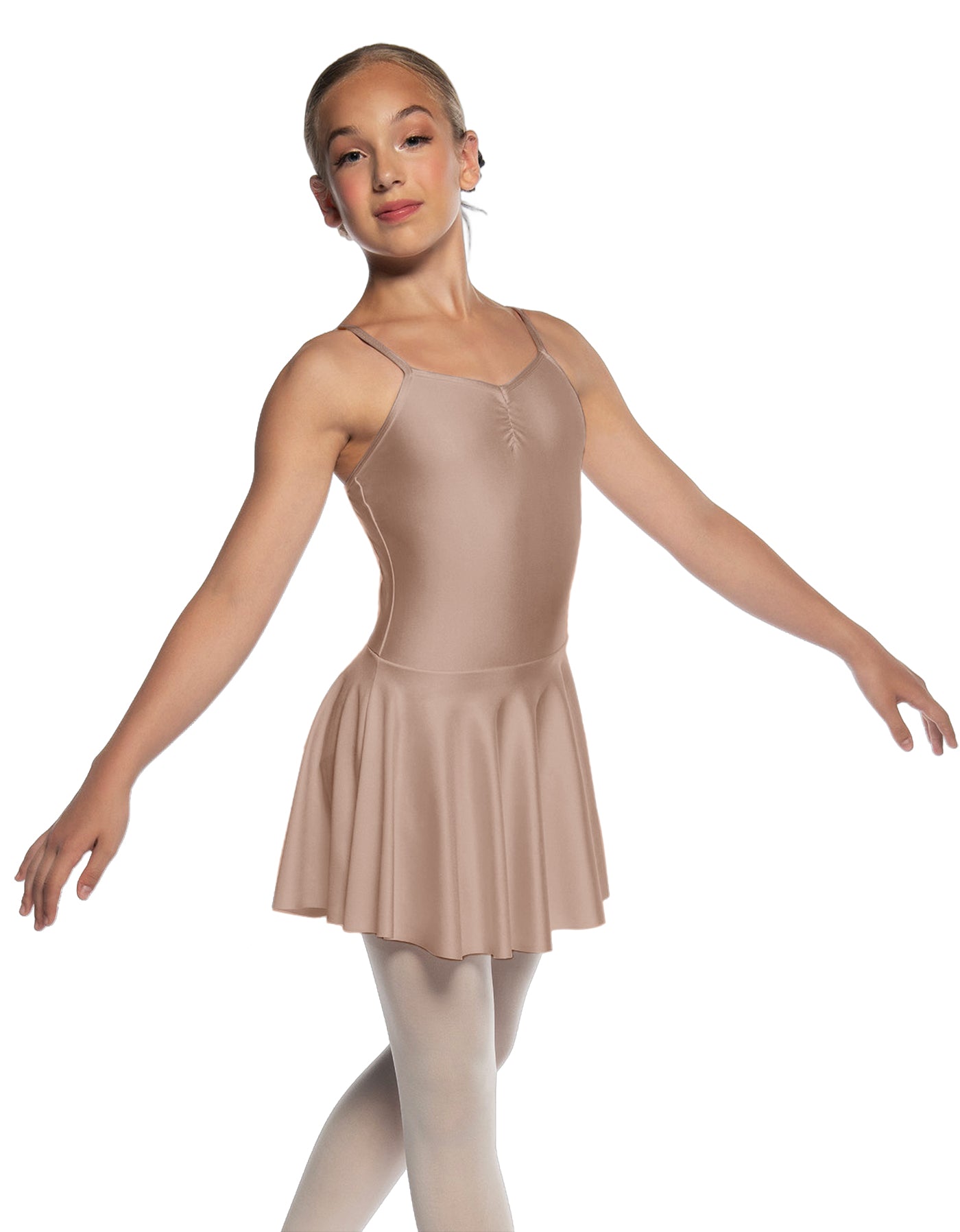 Solid Lycra Camisole Dress with Pinch