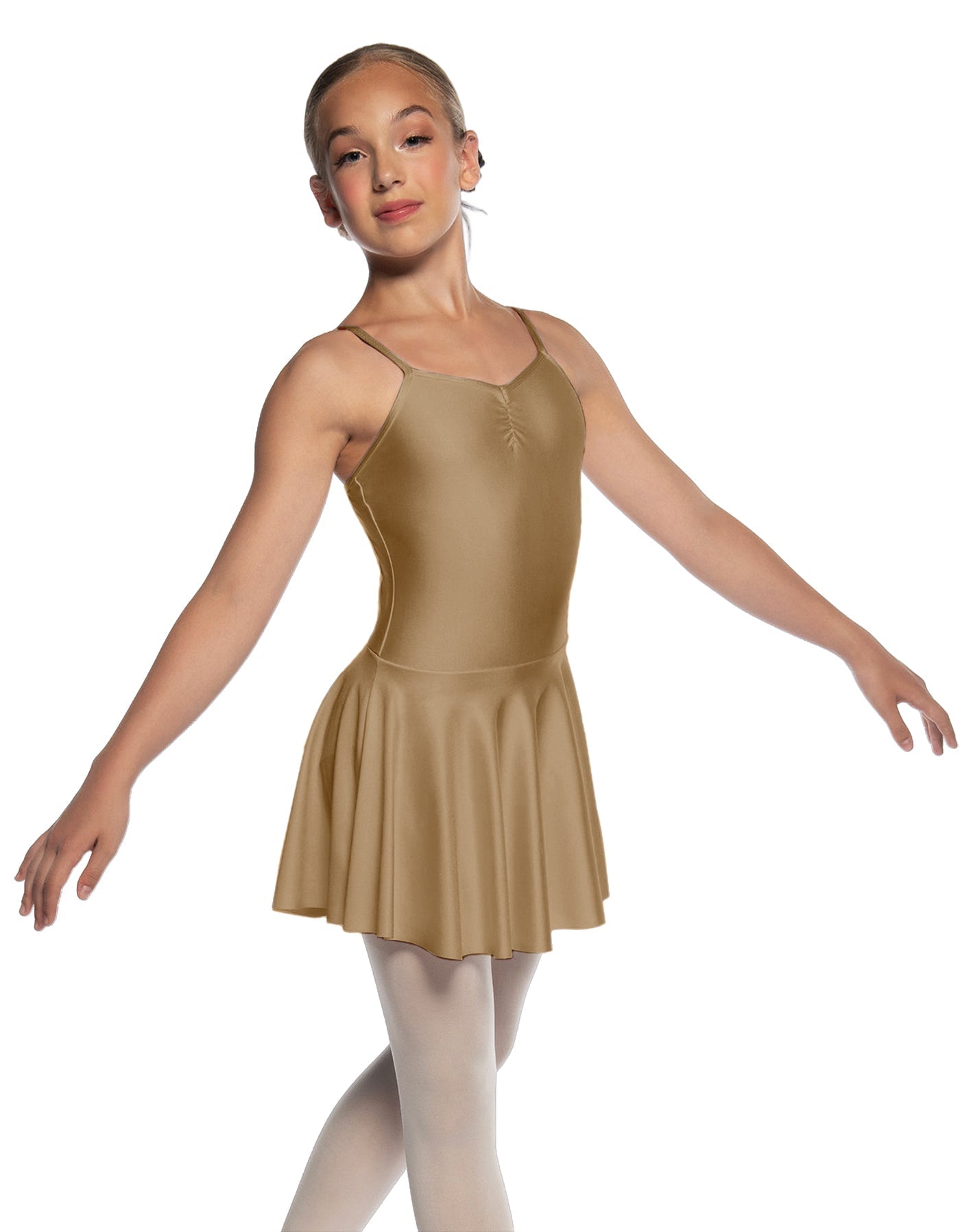 Solid Lycra Camisole Dress with Pinch