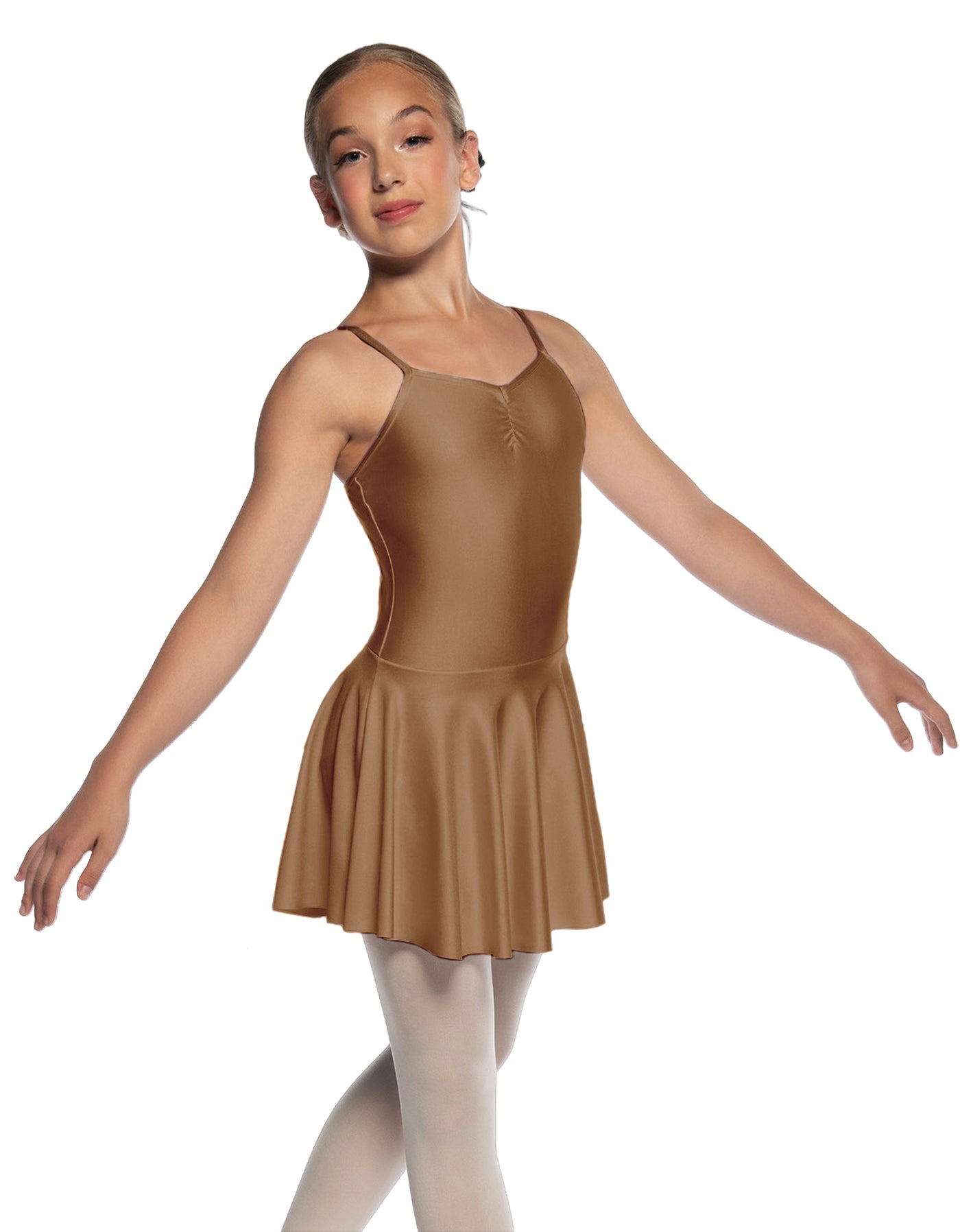 Solid Lycra Camisole Dress with Pinch