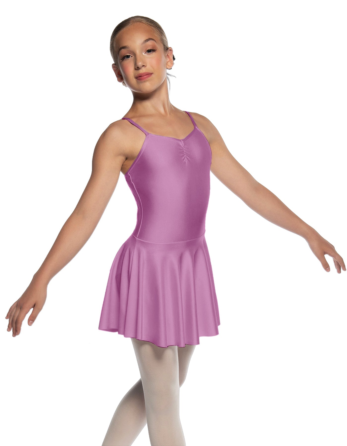 Solid Lycra Camisole Dress with Pinch
