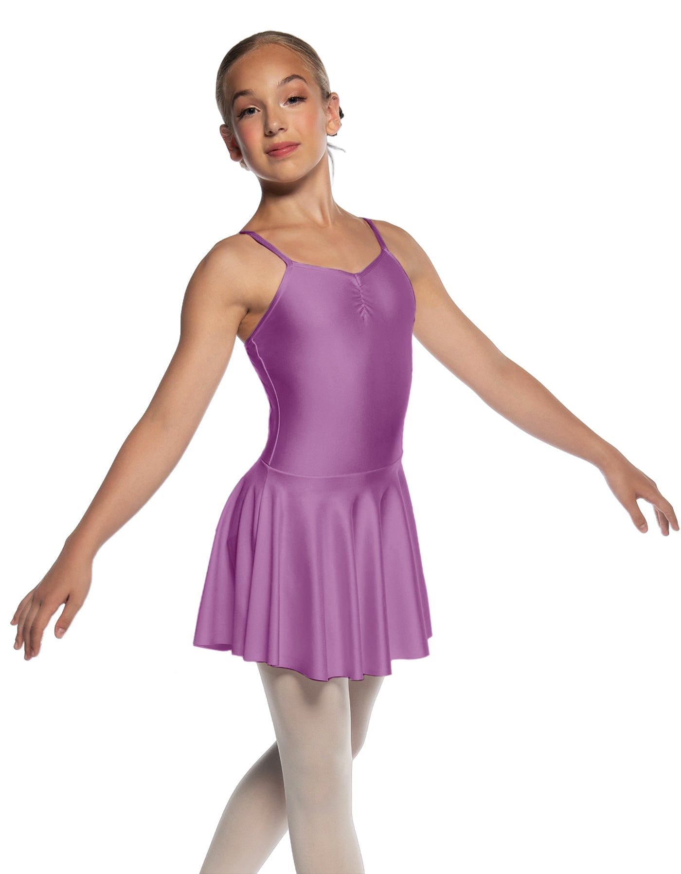 Solid Lycra Camisole Dress with Pinch