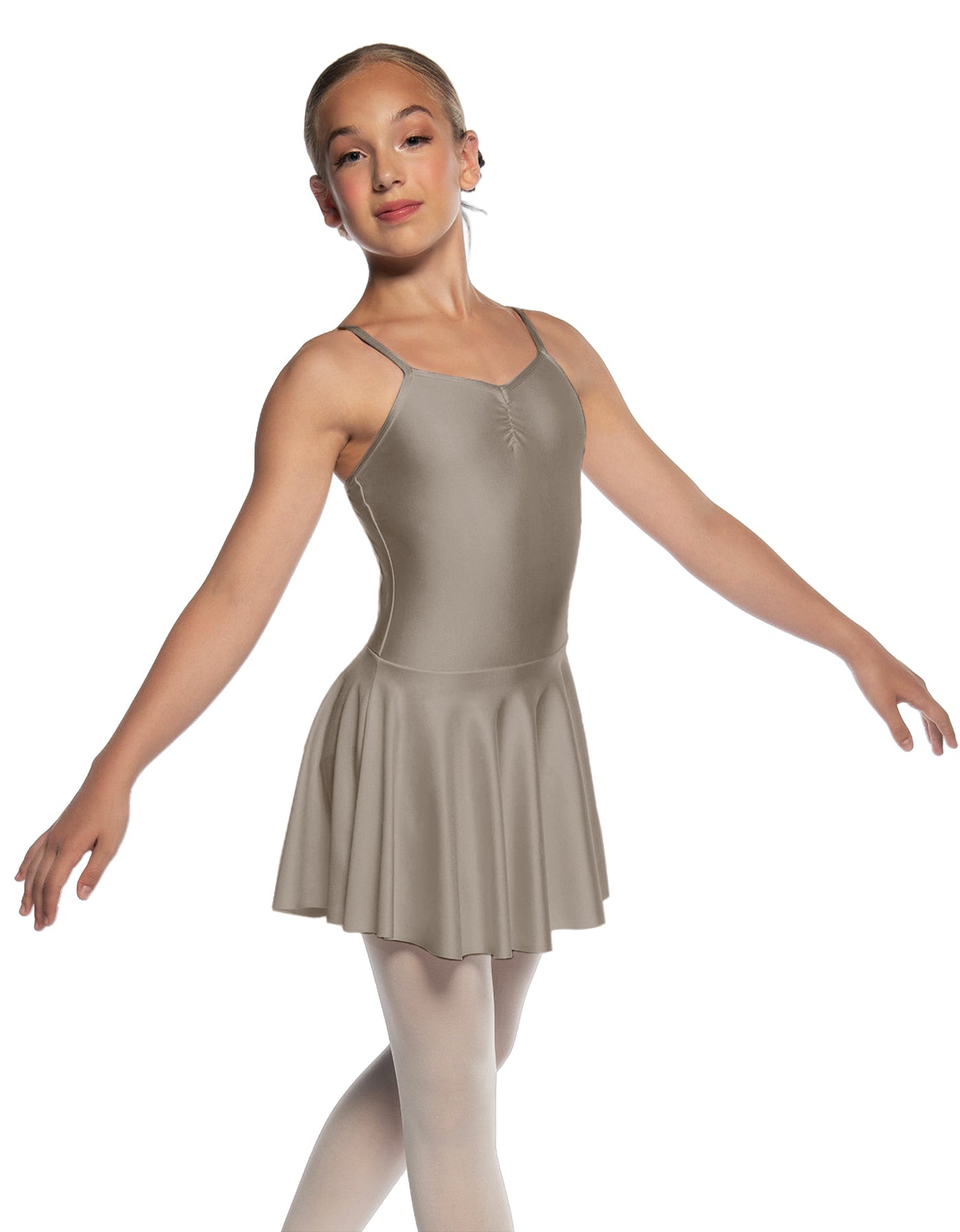 Solid Lycra Camisole Dress with Pinch
