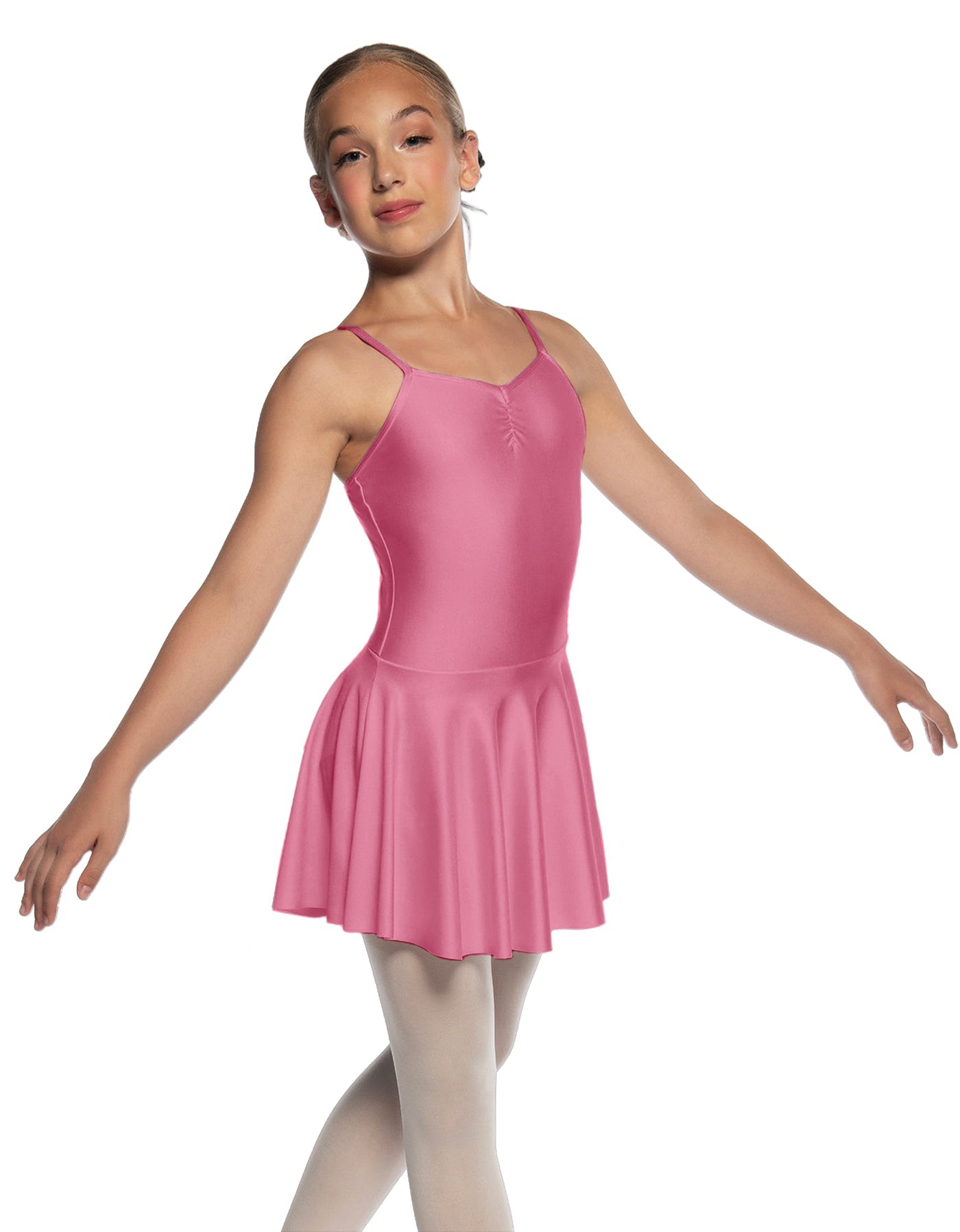 Solid Lycra Camisole Dress with Pinch