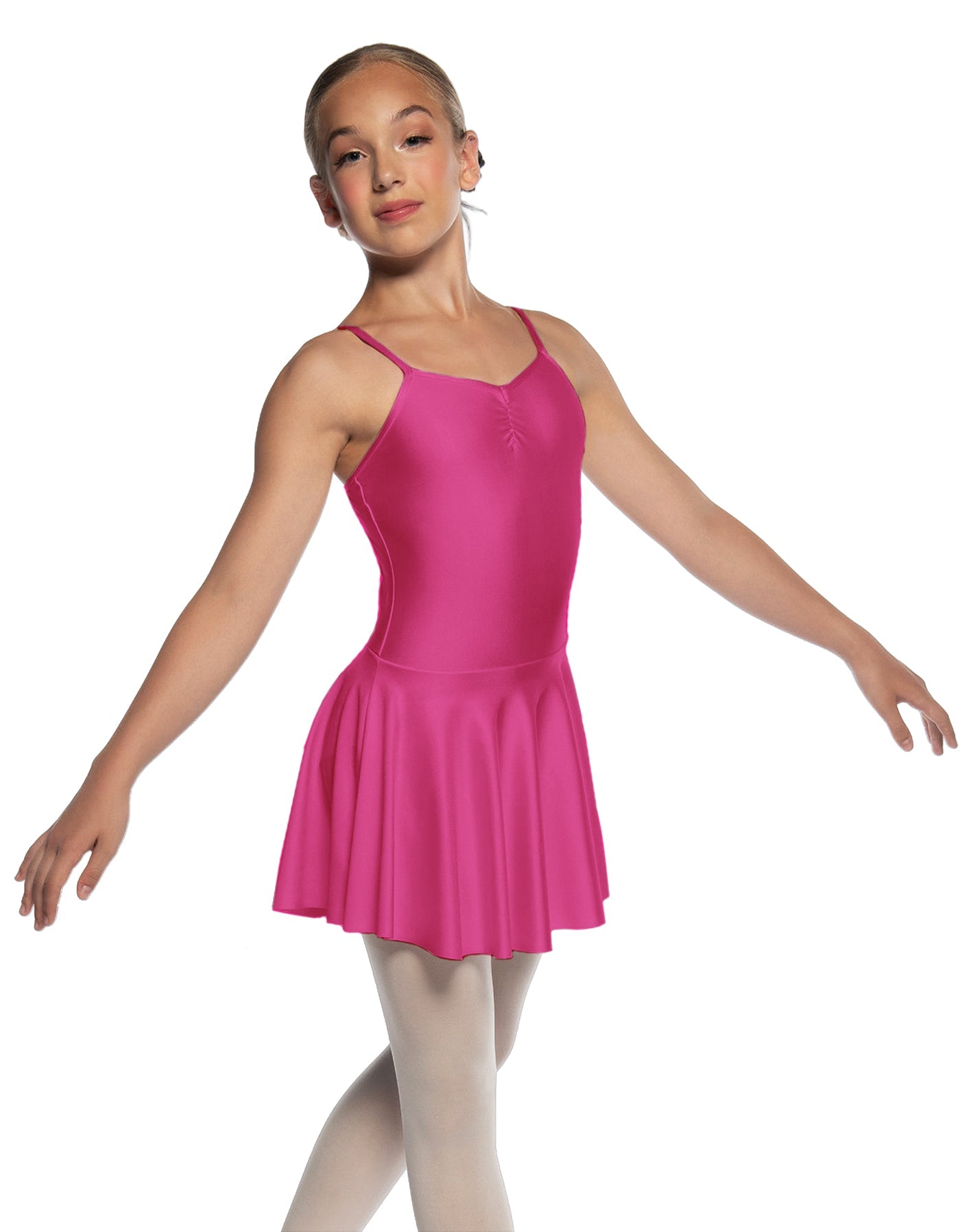 Solid Lycra Camisole Dress with Pinch