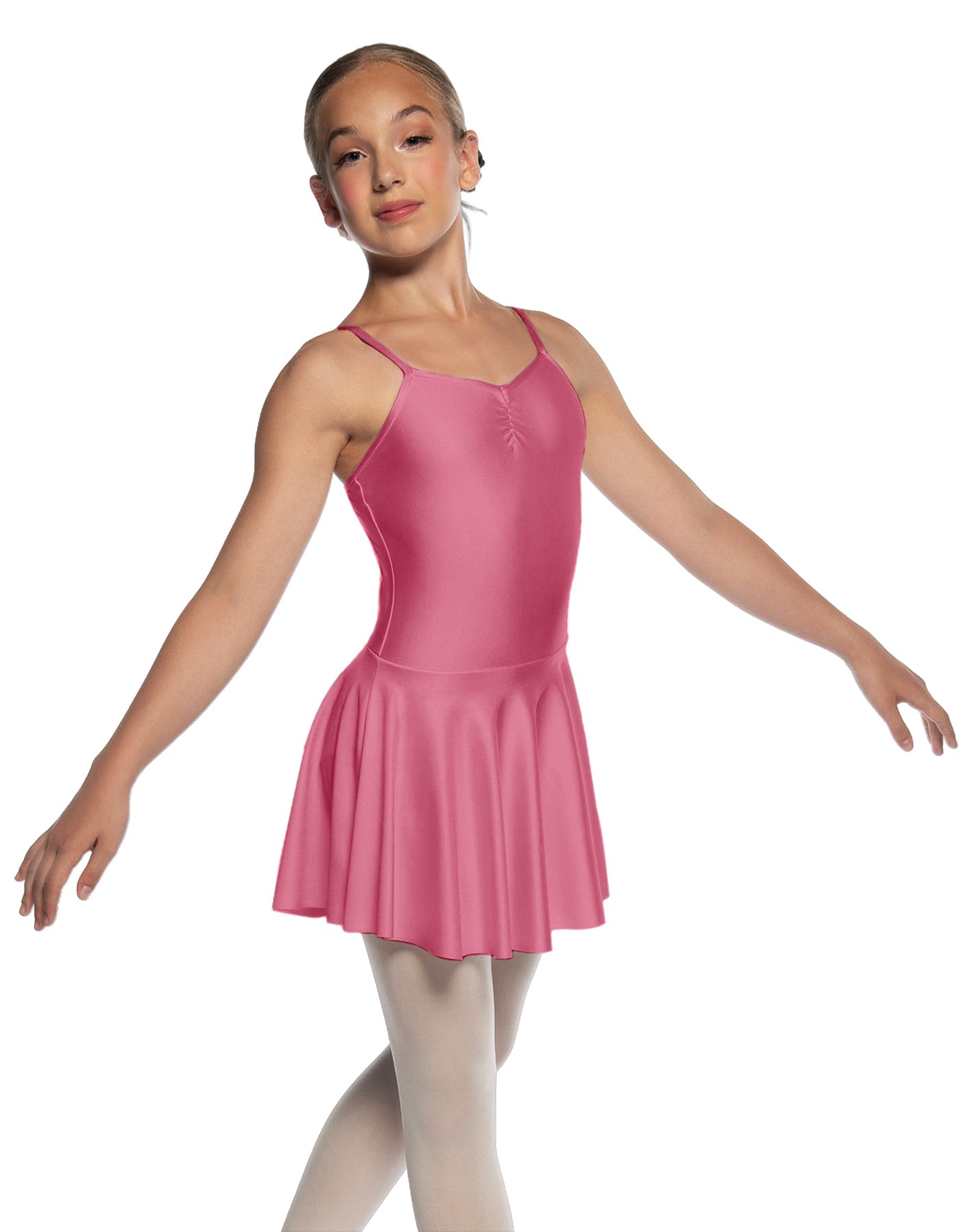 Solid Lycra Camisole Dress with Pinch
