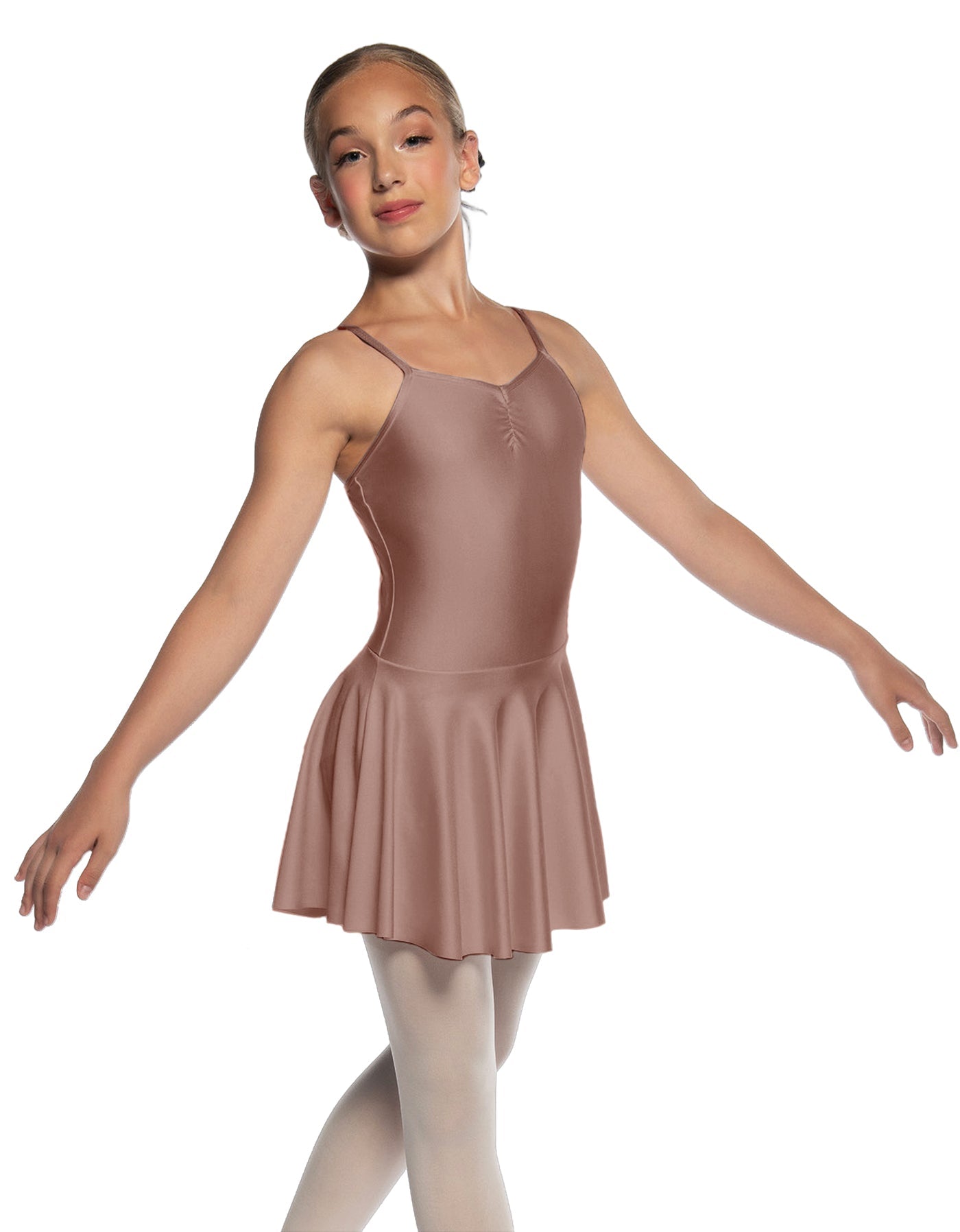 Solid Lycra Camisole Dress with Pinch