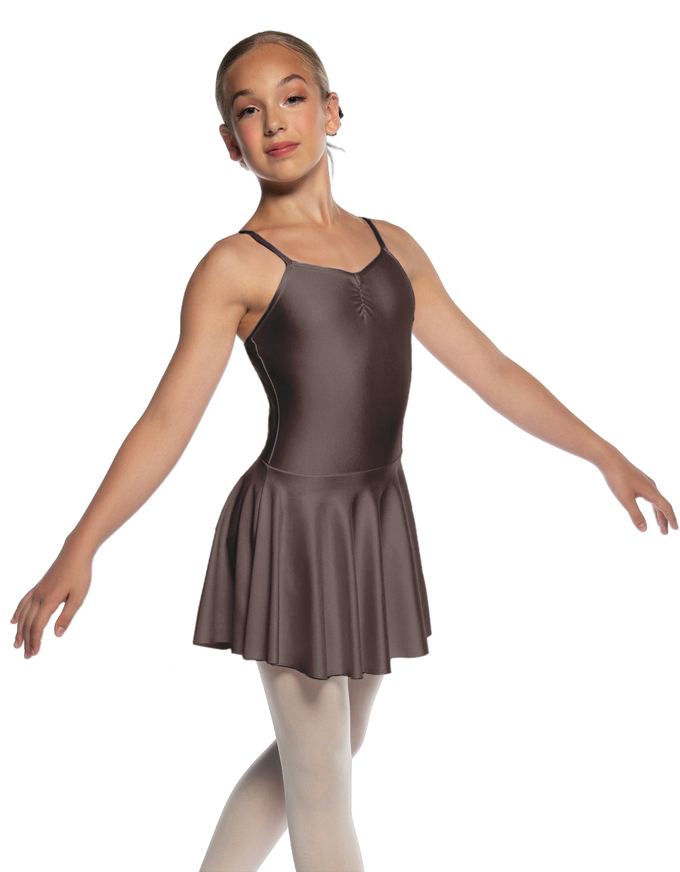 Solid Lycra Camisole Dress with Pinch