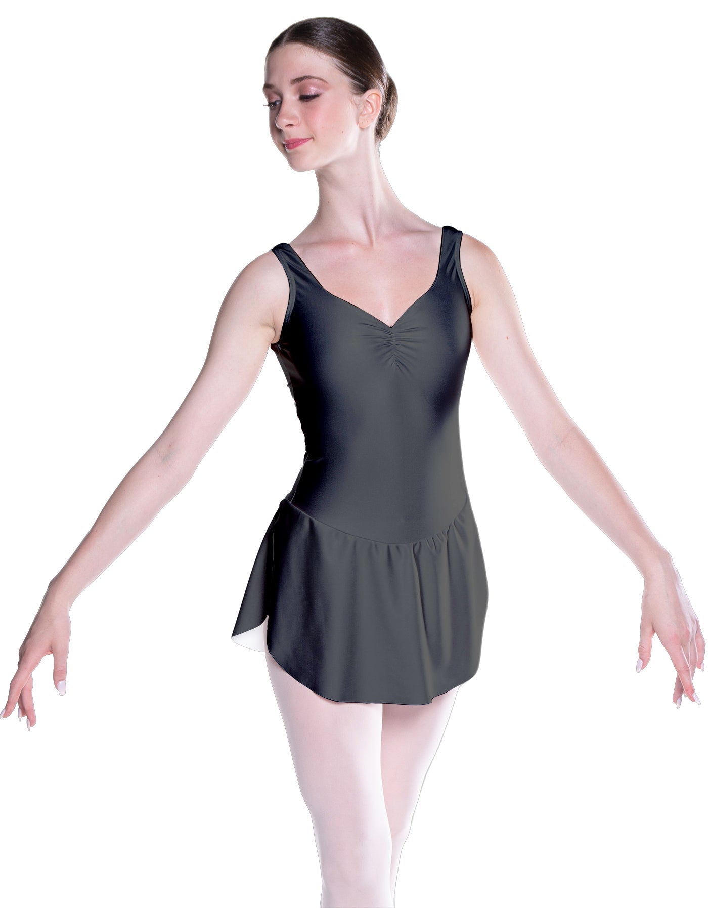Solid Lycra Soiree Leotard with Skirt