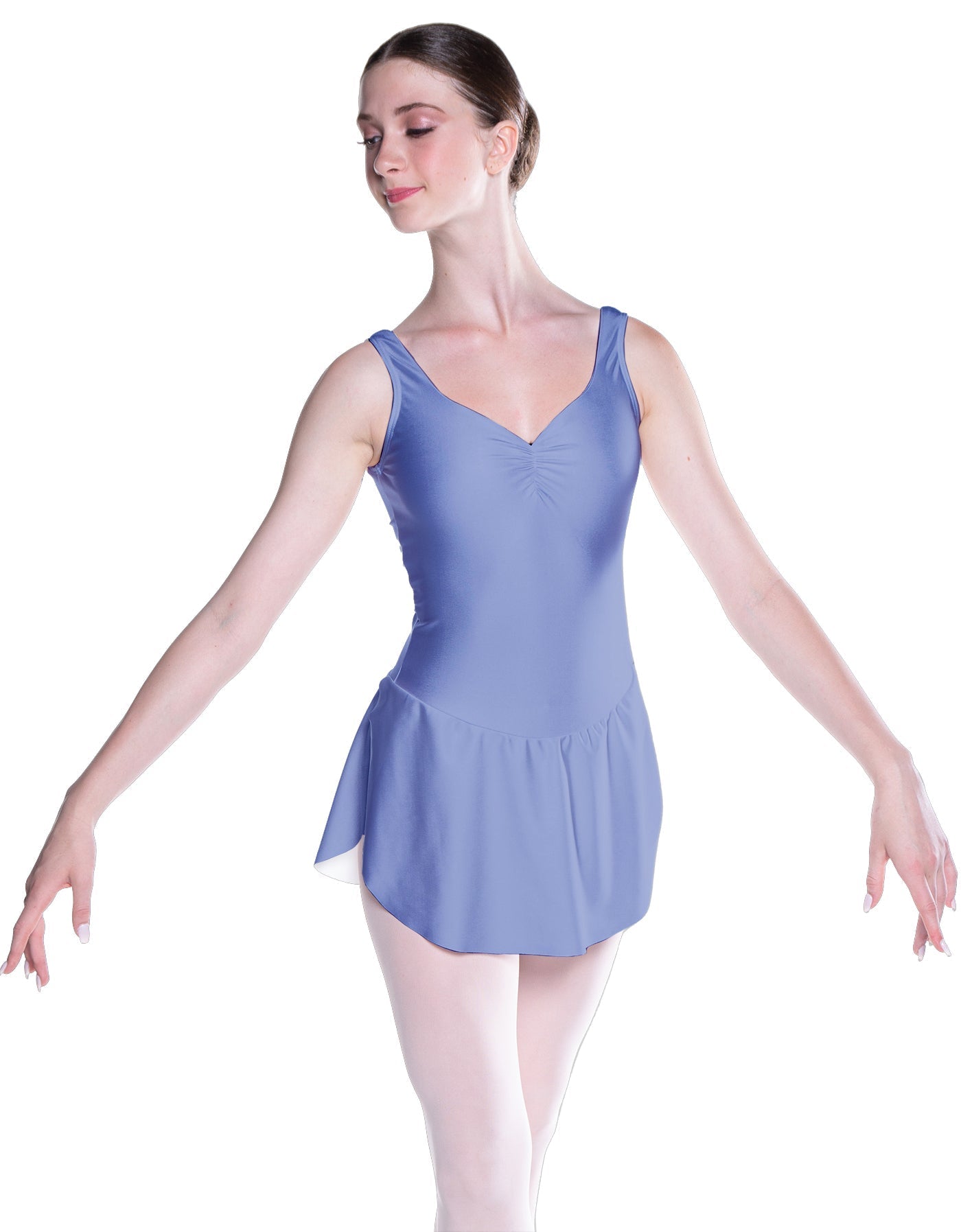 Solid Lycra Soiree Leotard with Skirt