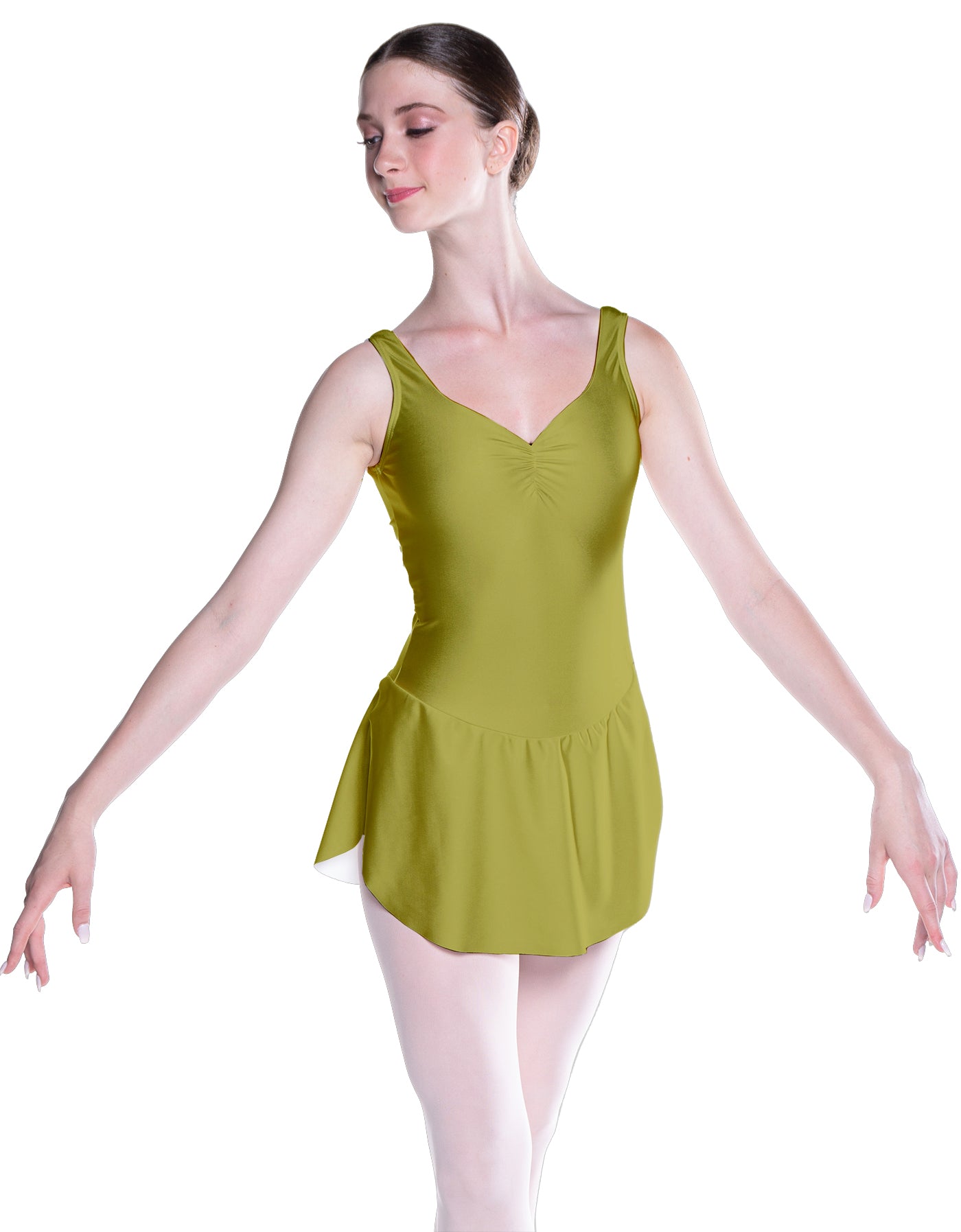 Solid Lycra Soiree Leotard with Skirt