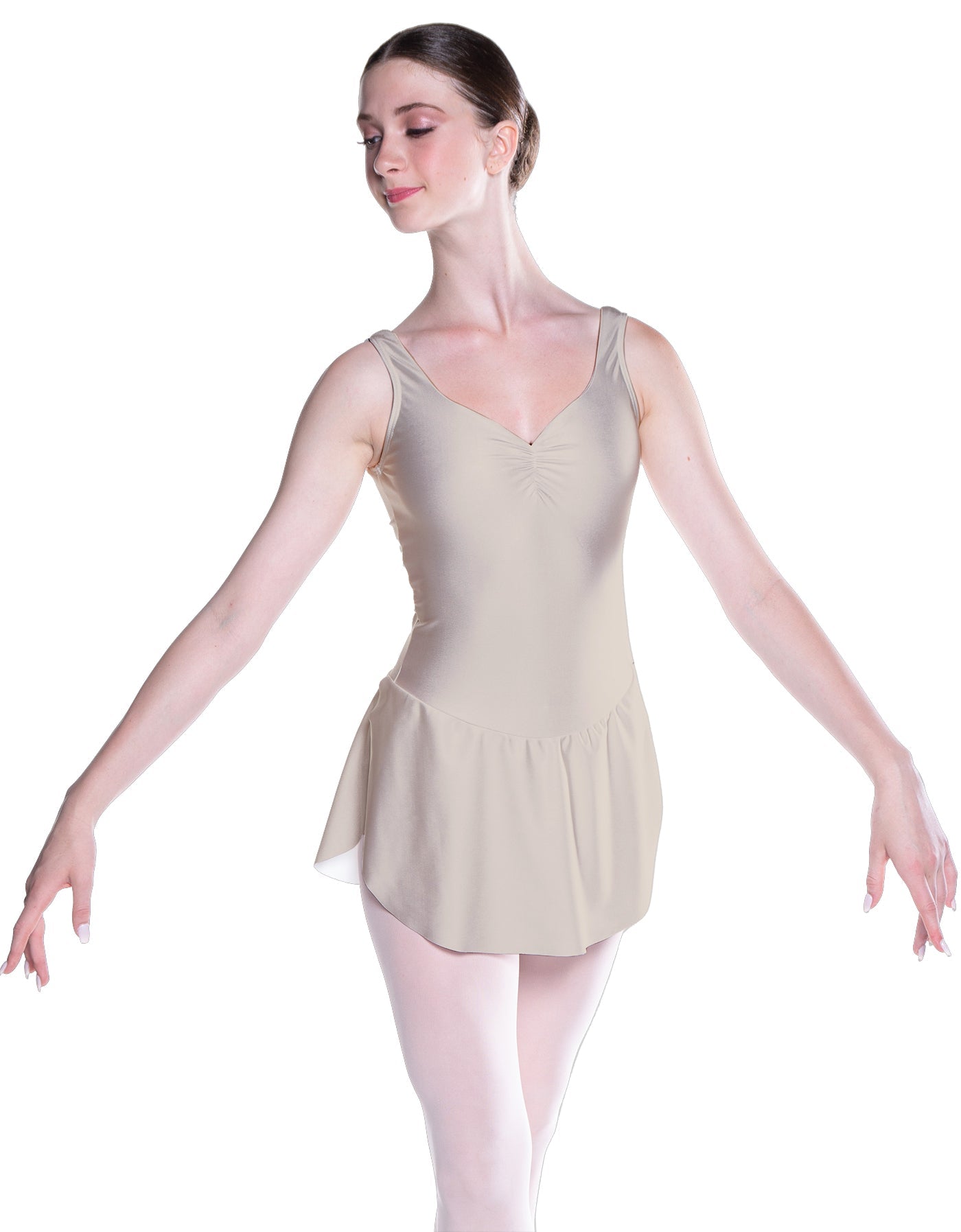 Solid Lycra Soiree Leotard with Skirt
