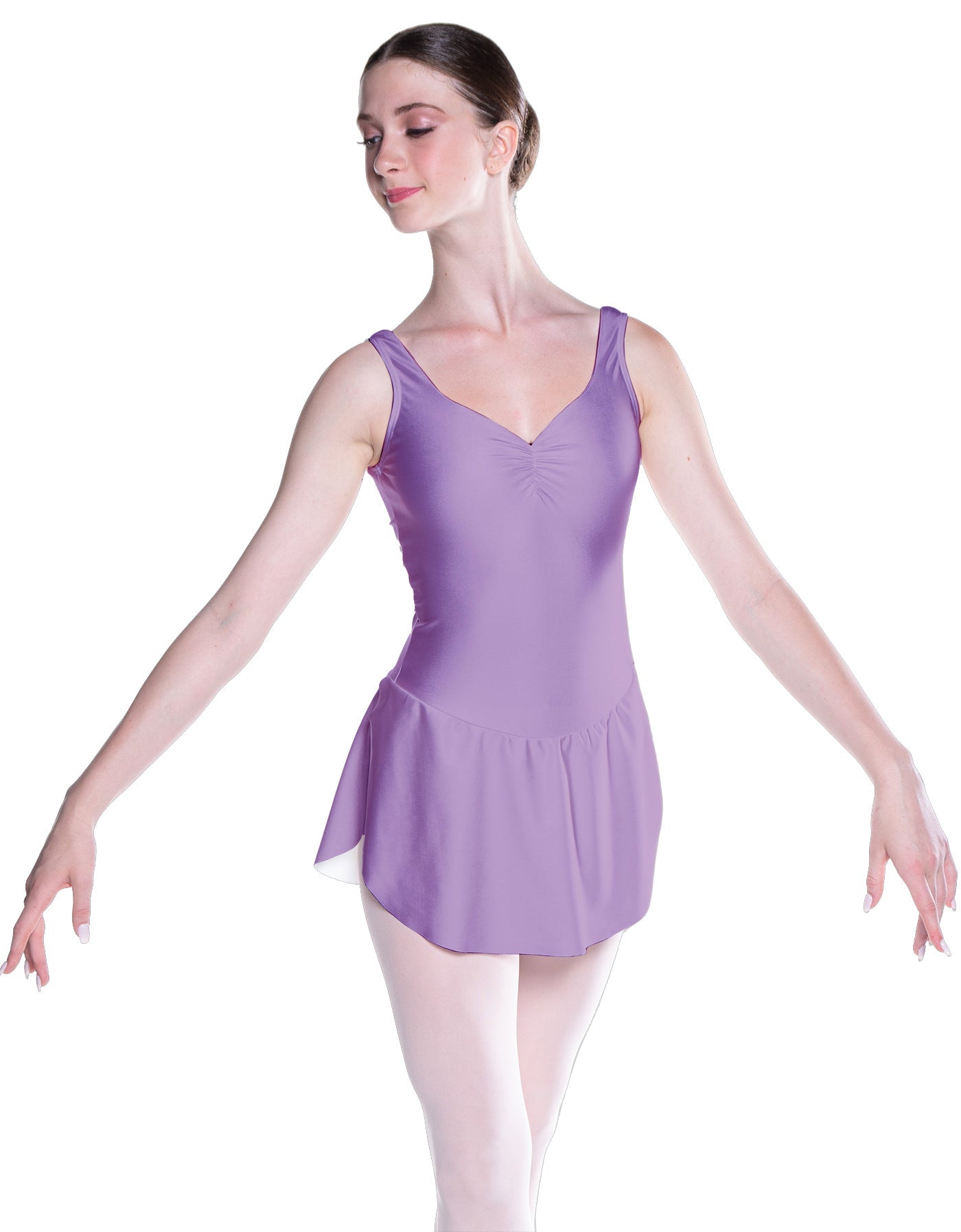 Solid Lycra Soiree Leotard with Skirt