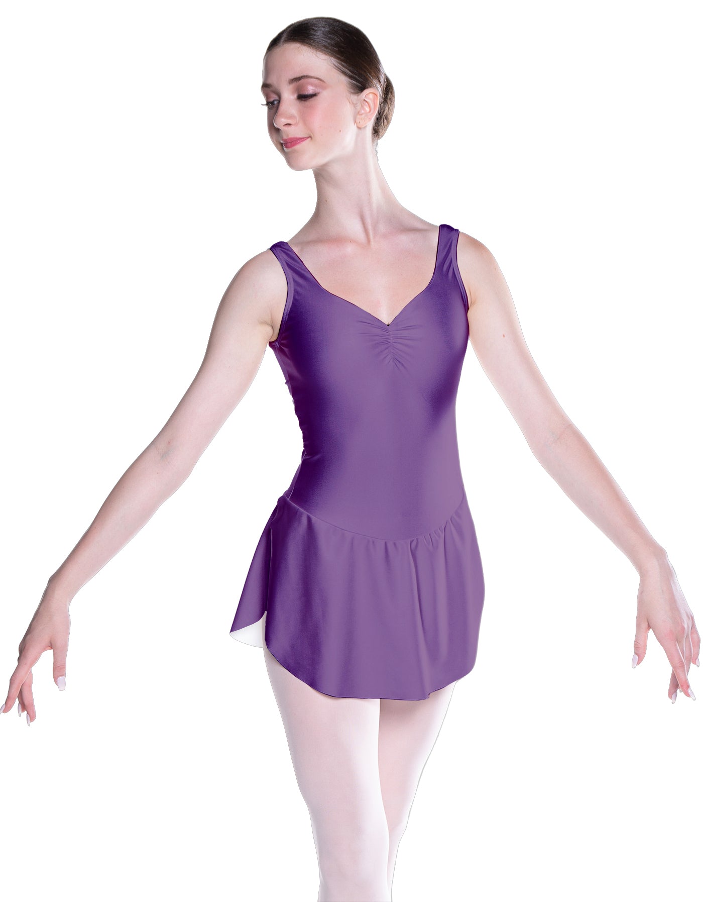 Solid Lycra Soiree Leotard with Skirt