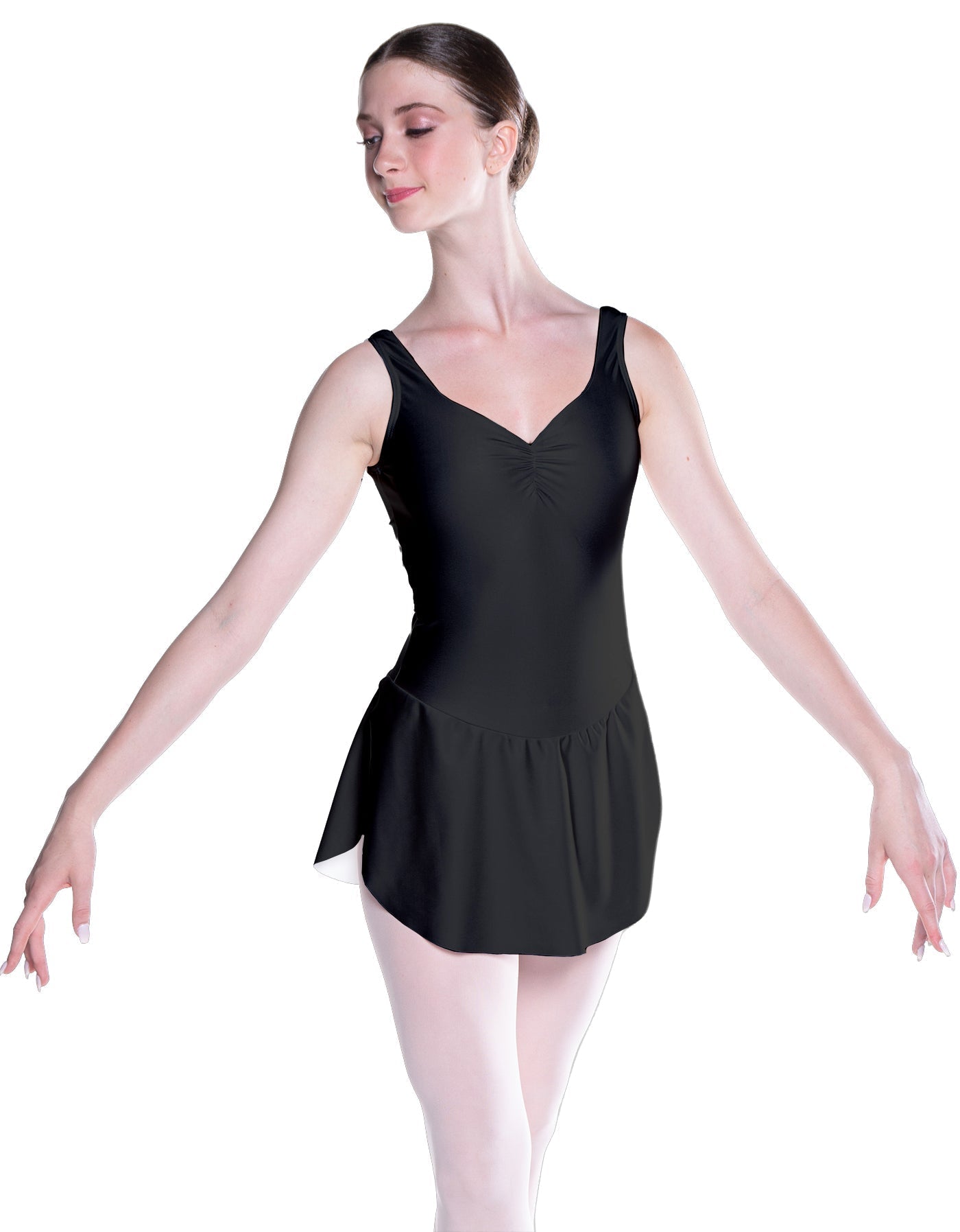 Solid Lycra Soiree Leotard with Skirt