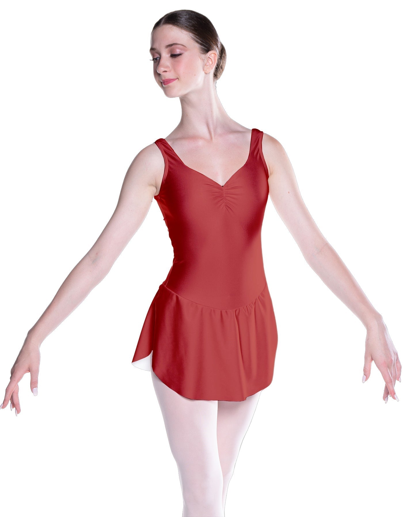 Solid Lycra Soiree Leotard with Skirt