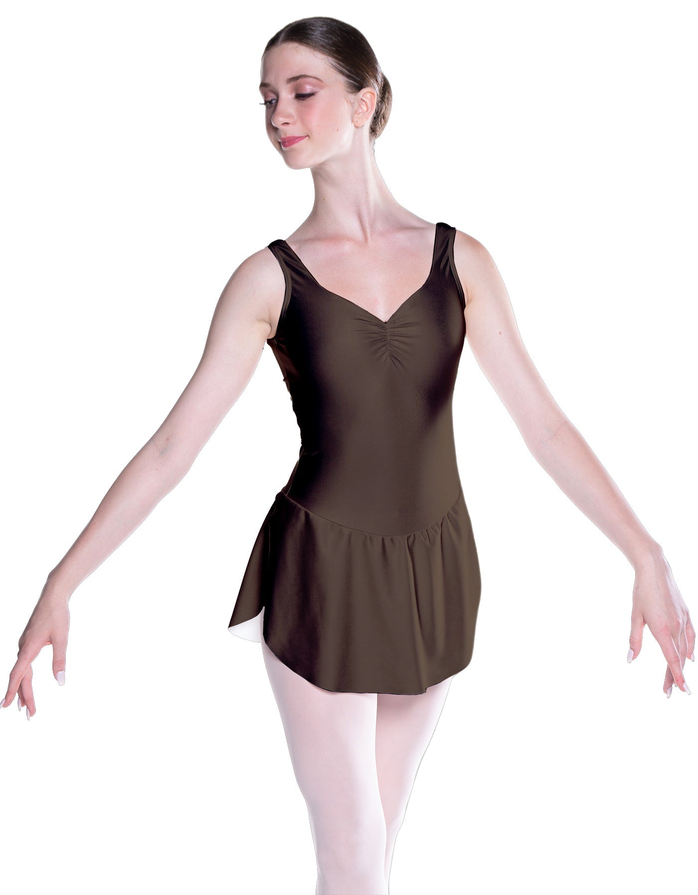 Solid Lycra Soiree Leotard with Skirt