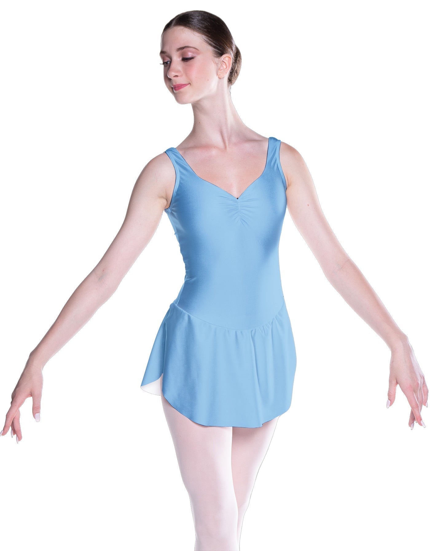 Solid Lycra Soiree Leotard with Skirt