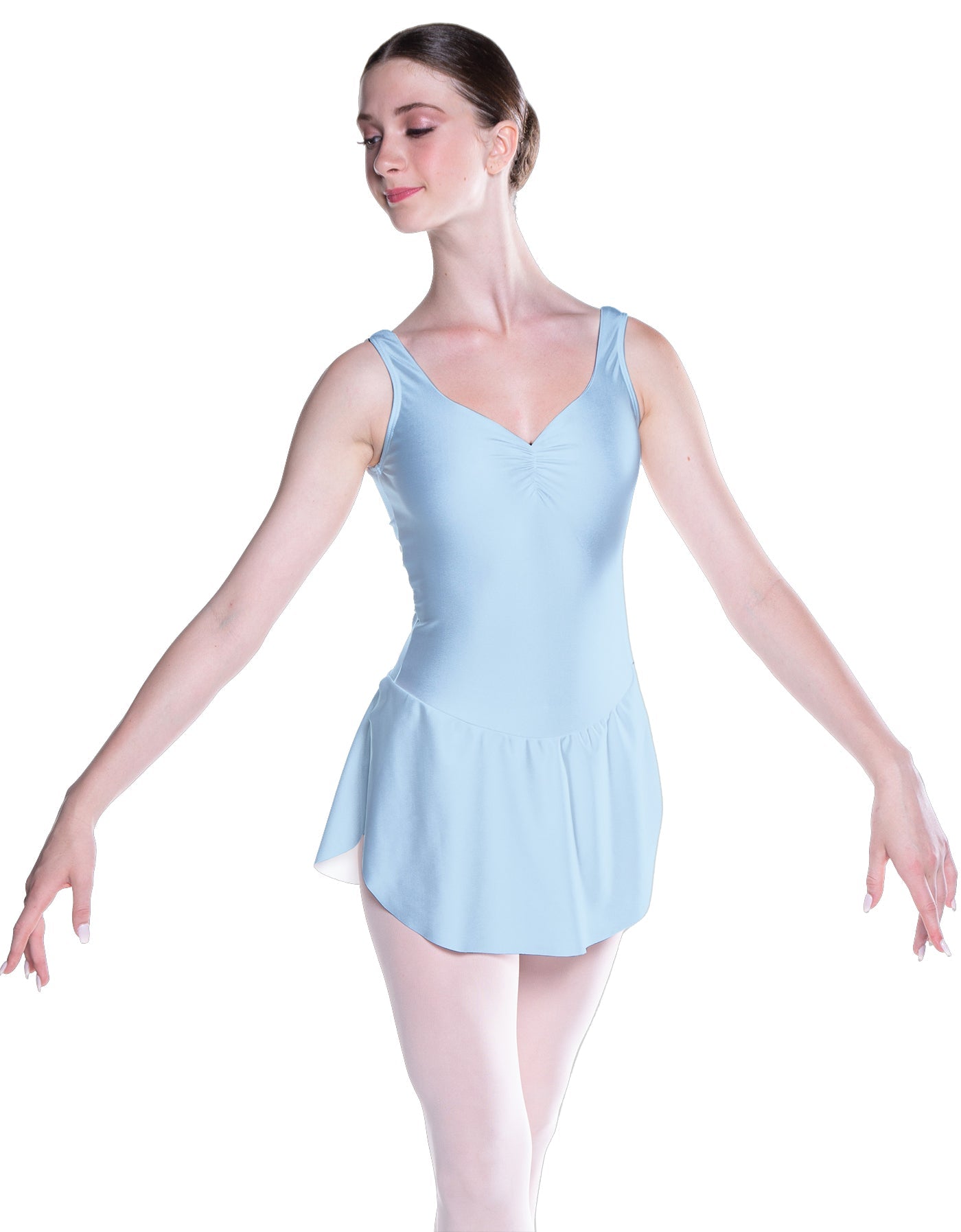 Solid Lycra Soiree Leotard with Skirt