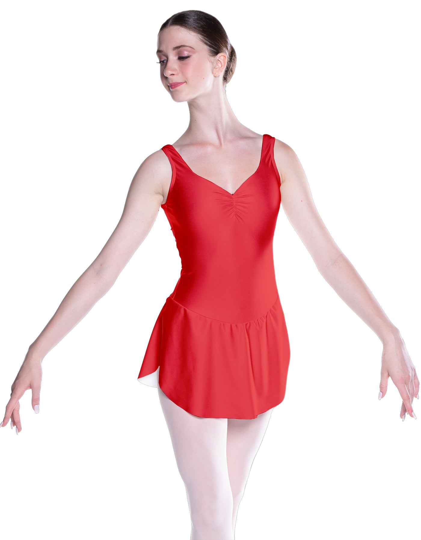 Solid Lycra Soiree Leotard with Skirt