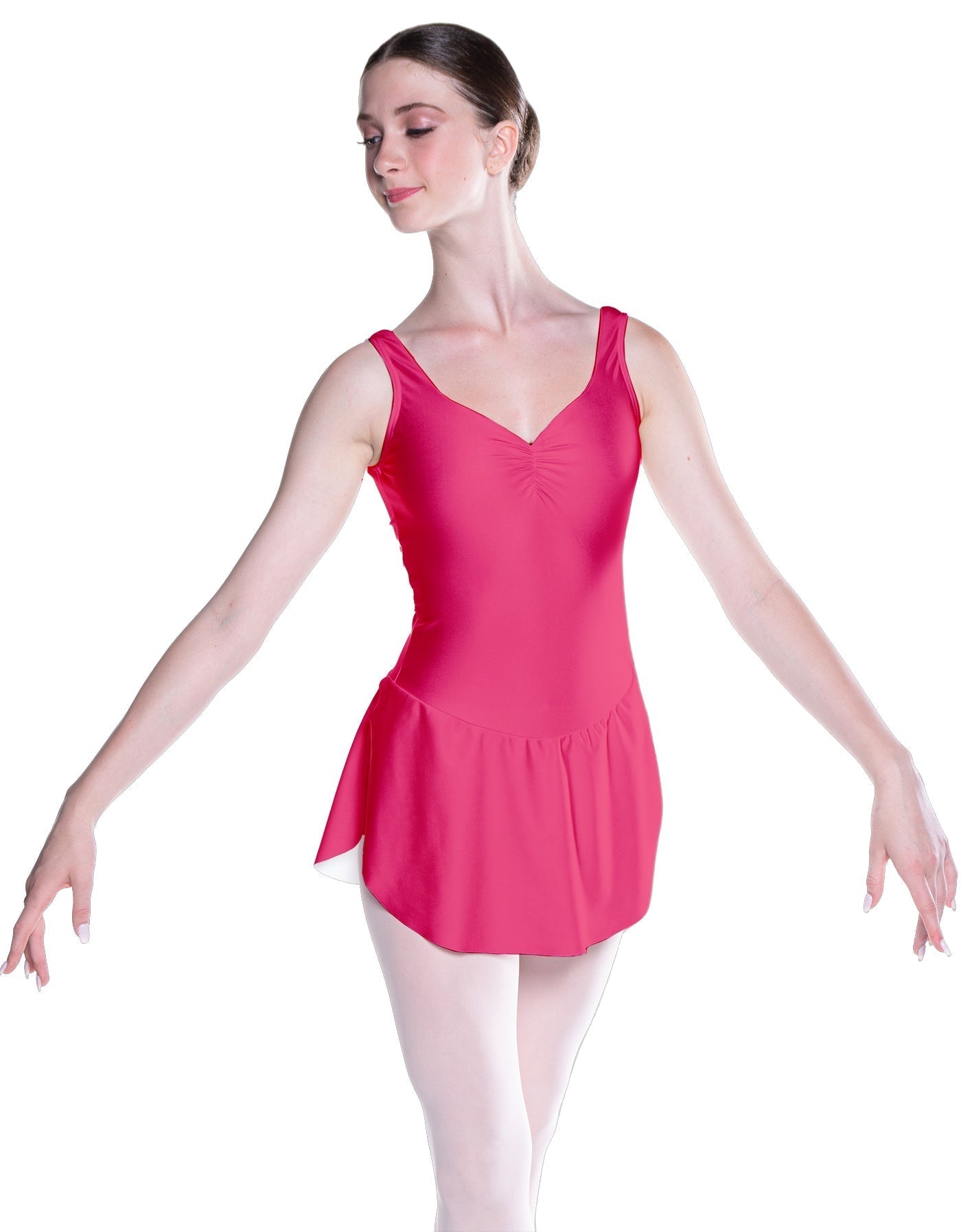 Solid Lycra Soiree Leotard with Skirt