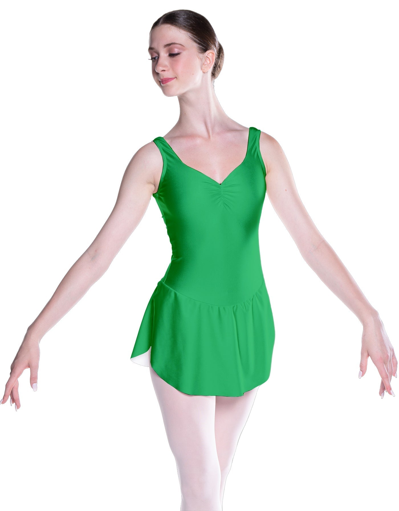 Solid Lycra Soiree Leotard with Skirt