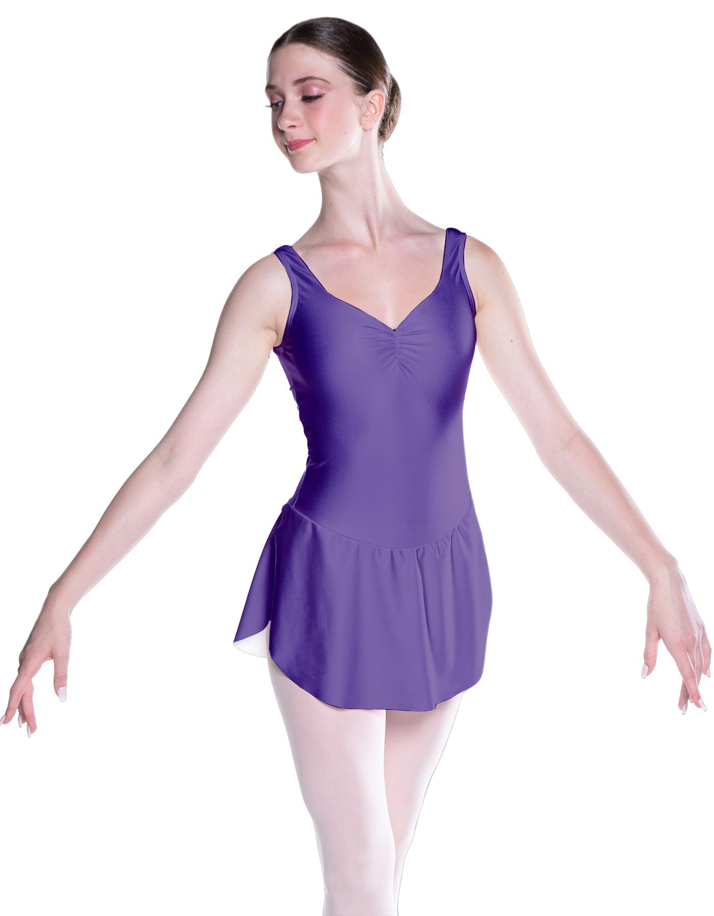 Solid Lycra Soiree Leotard with Skirt