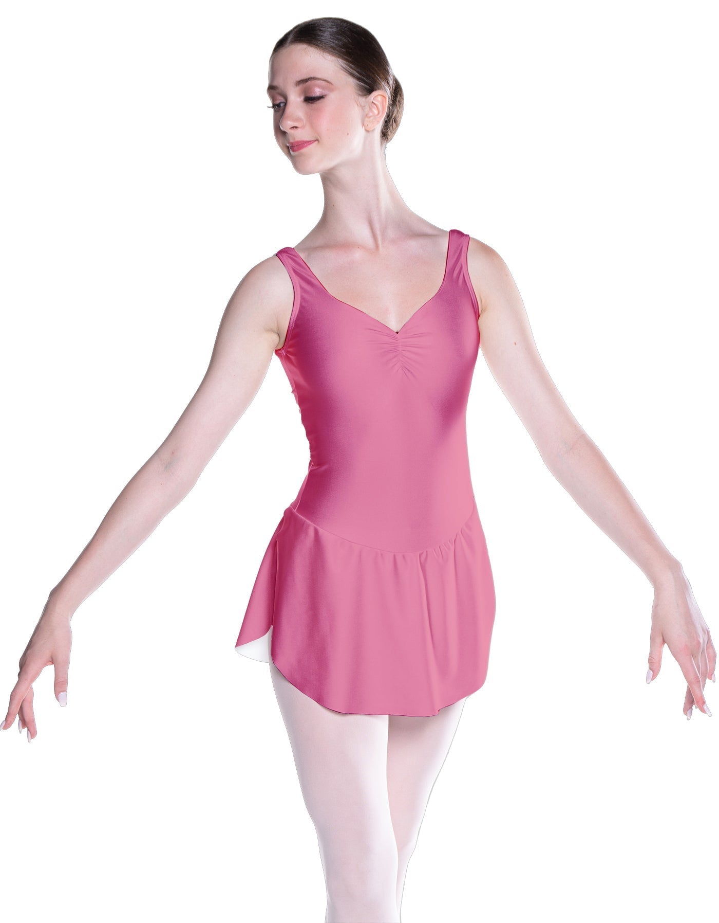 Solid Lycra Soiree Leotard with Skirt