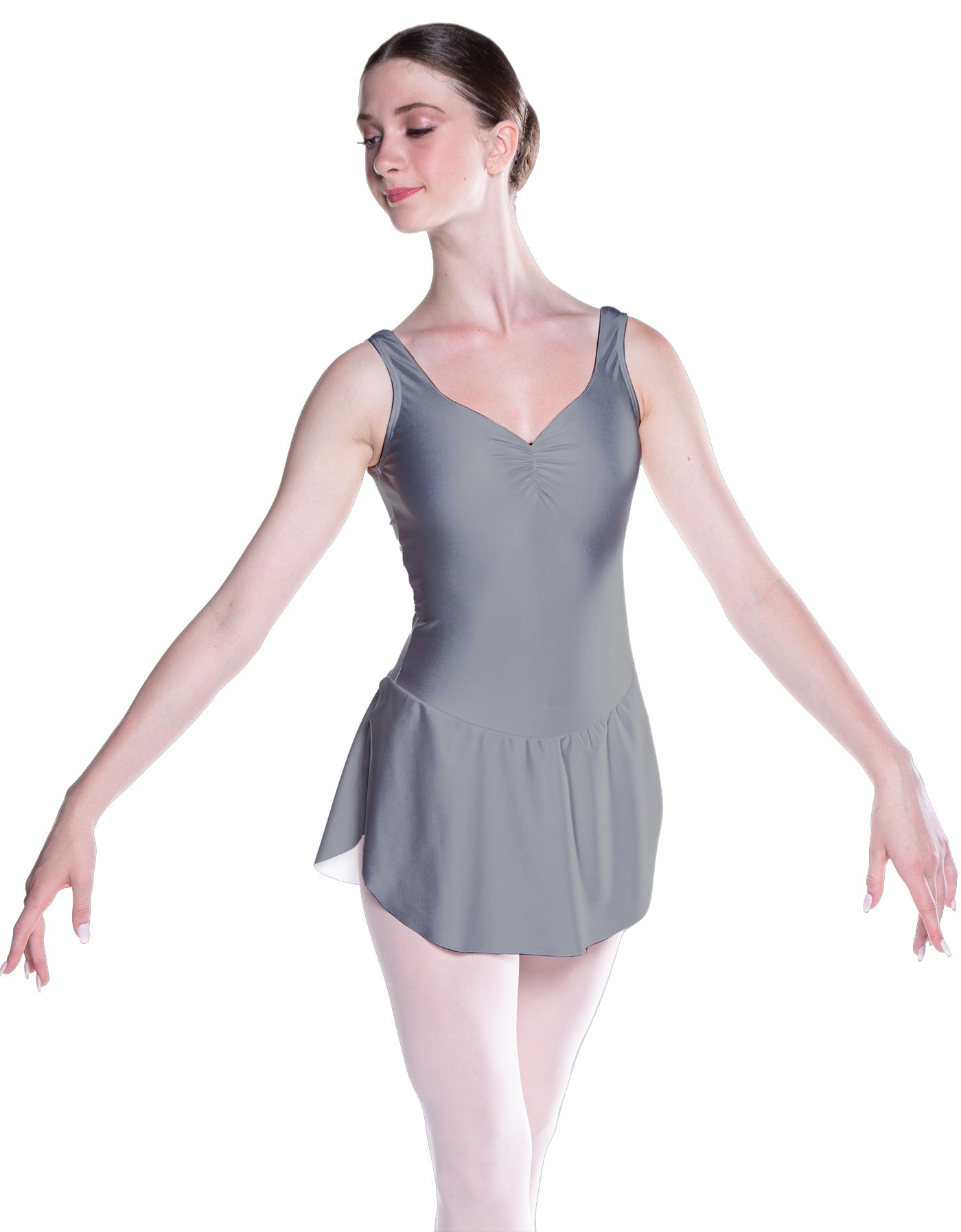 Solid Lycra Soiree Leotard with Skirt