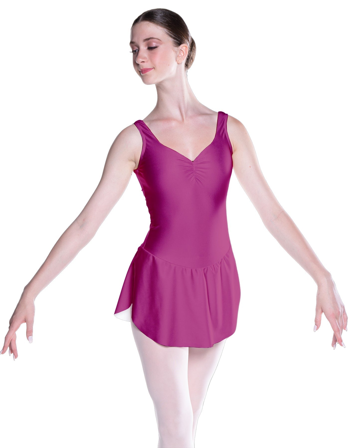 Solid Lycra Soiree Leotard with Skirt