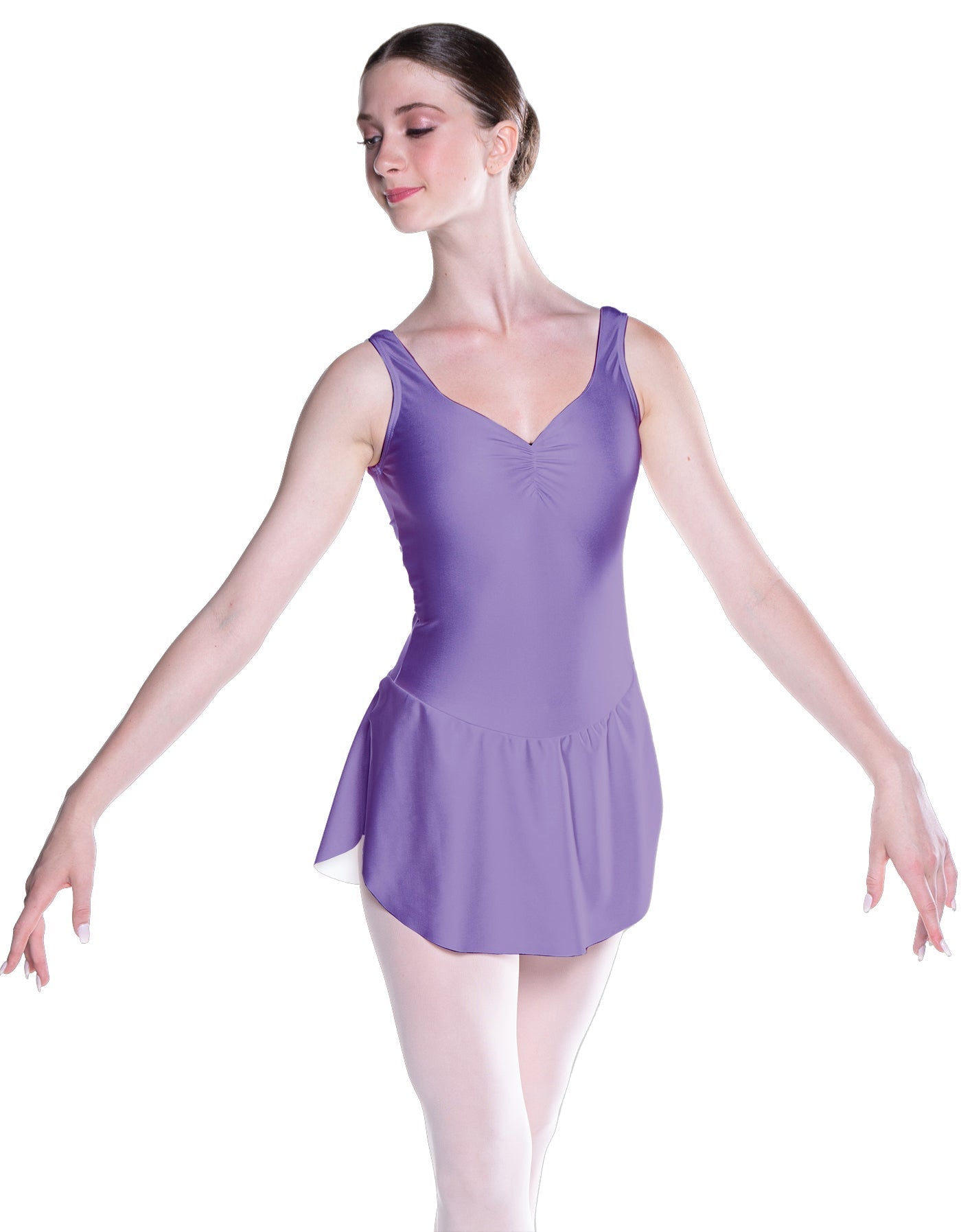 Solid Lycra Soiree Leotard with Skirt