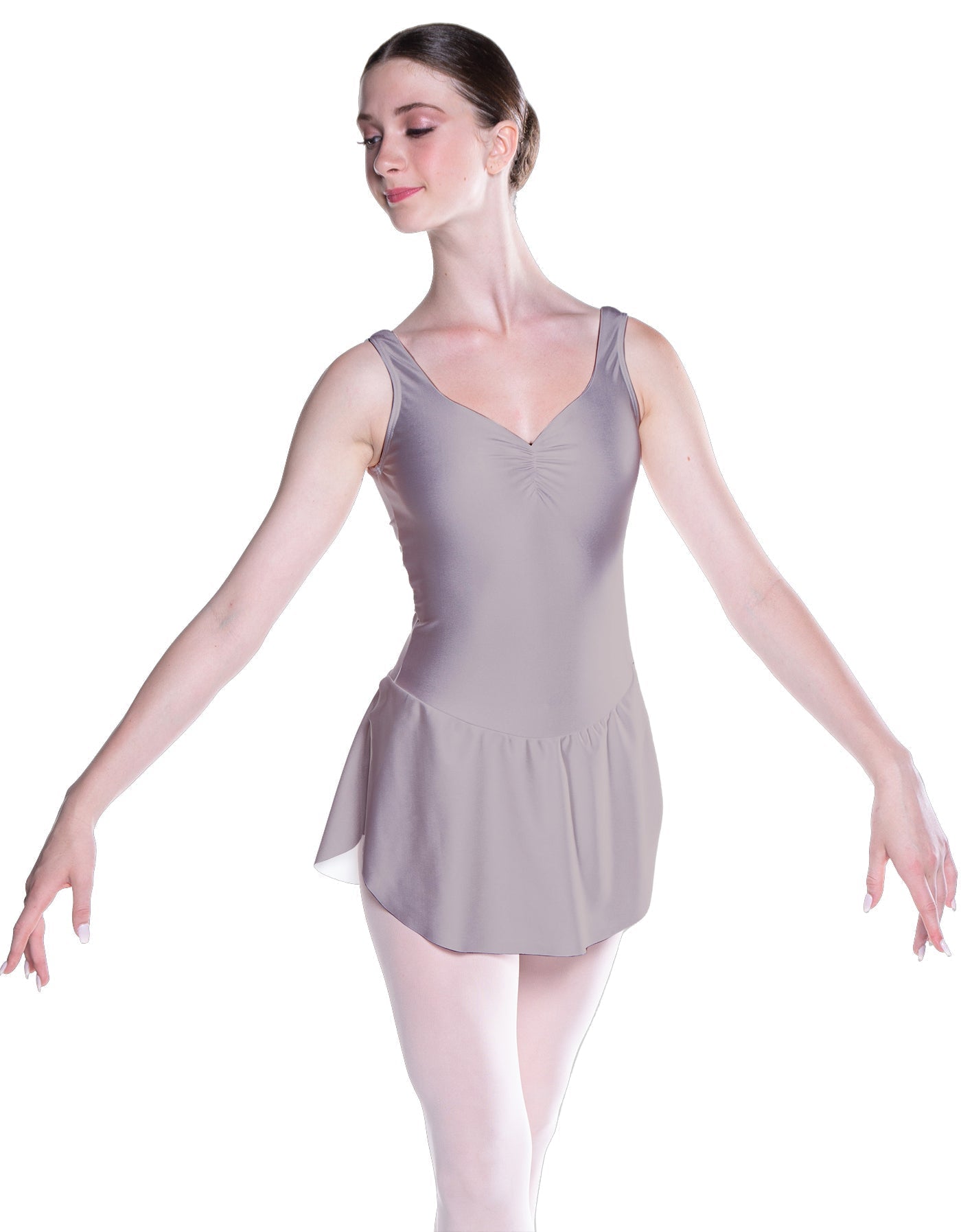 Solid Lycra Soiree Leotard with Skirt