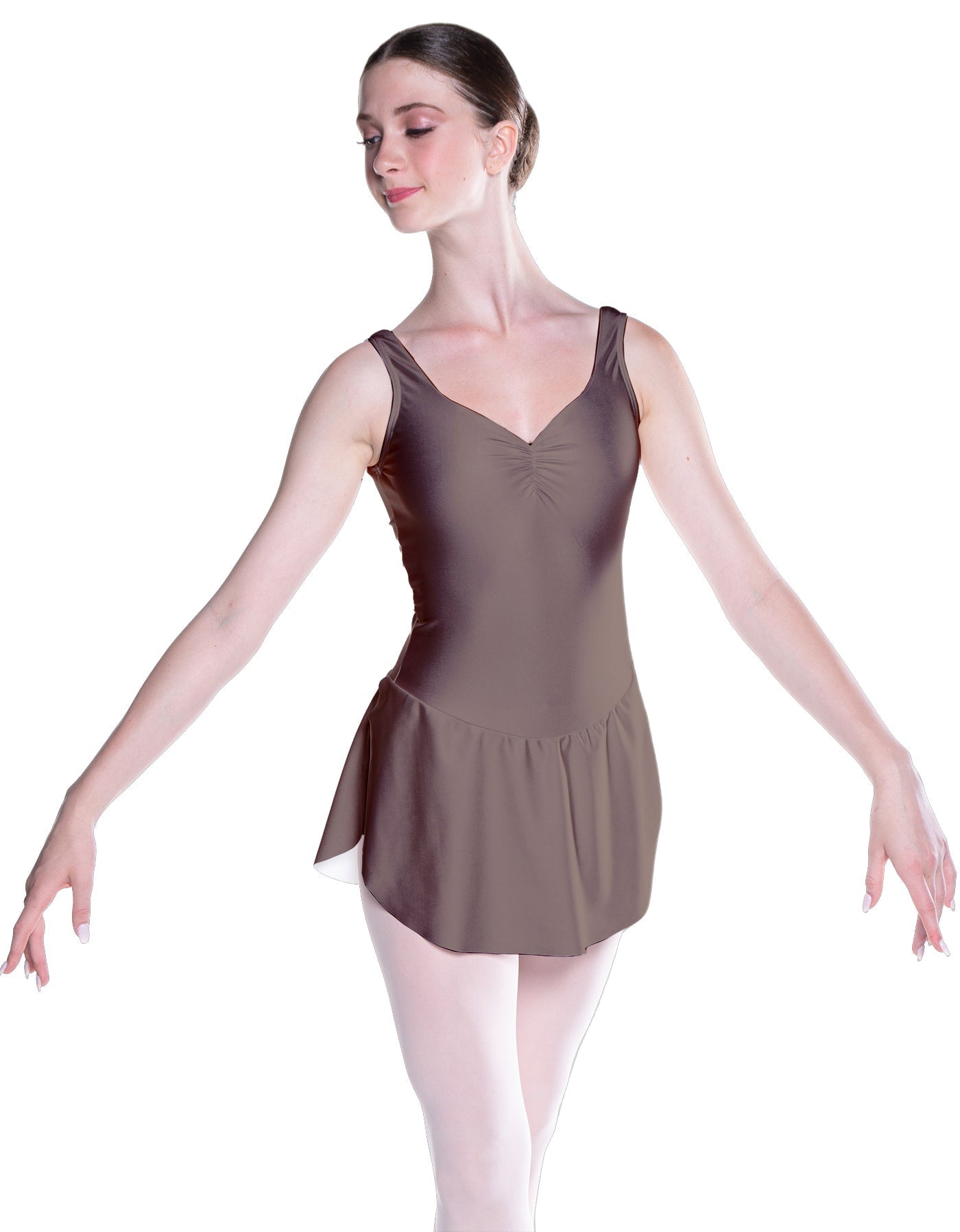 Solid Lycra Soiree Leotard with Skirt
