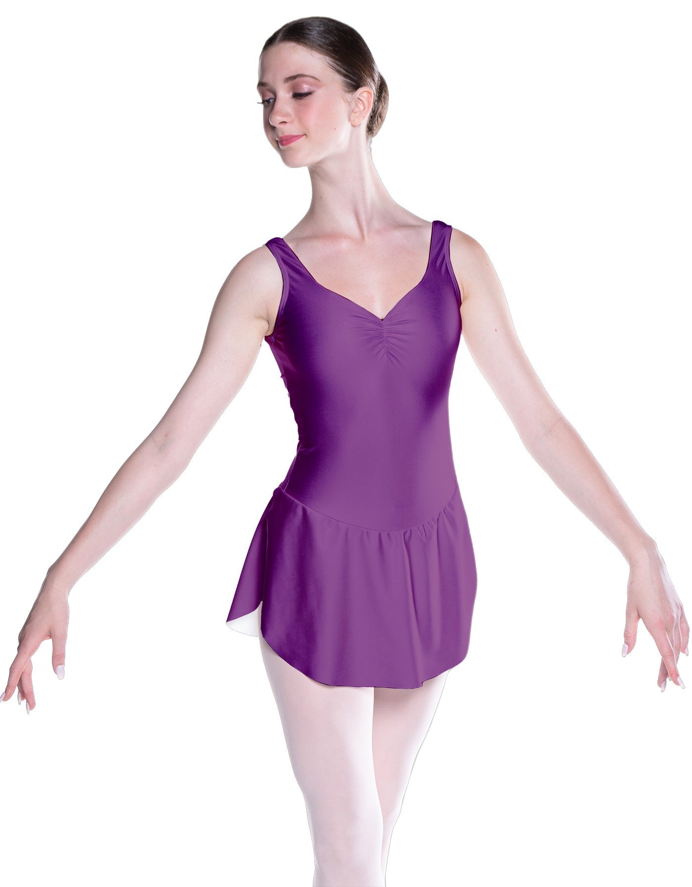 Solid Lycra Soiree Leotard with Skirt