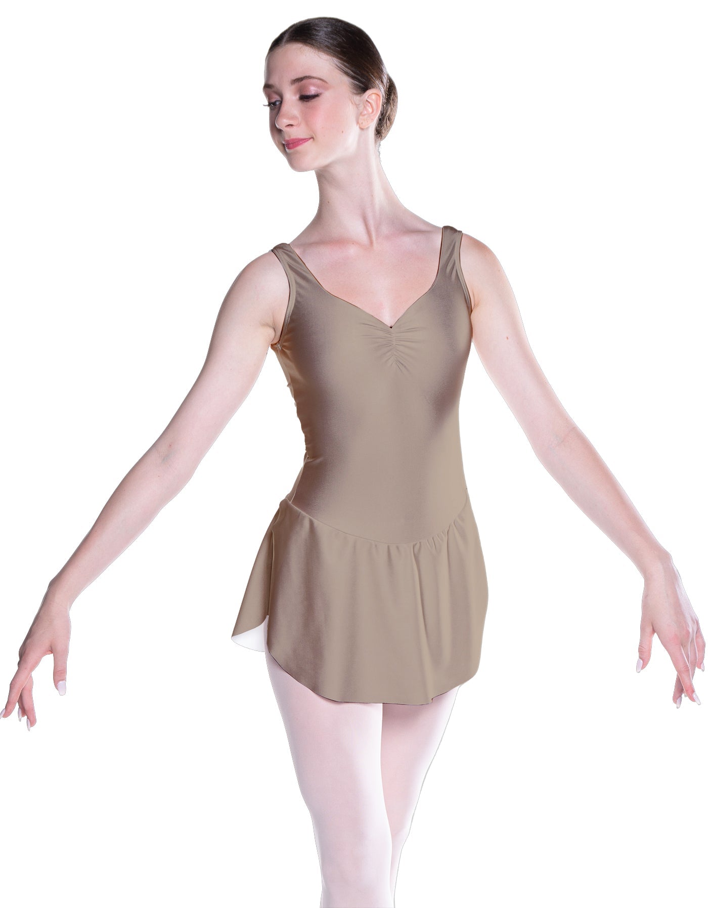 Solid Lycra Soiree Leotard with Skirt