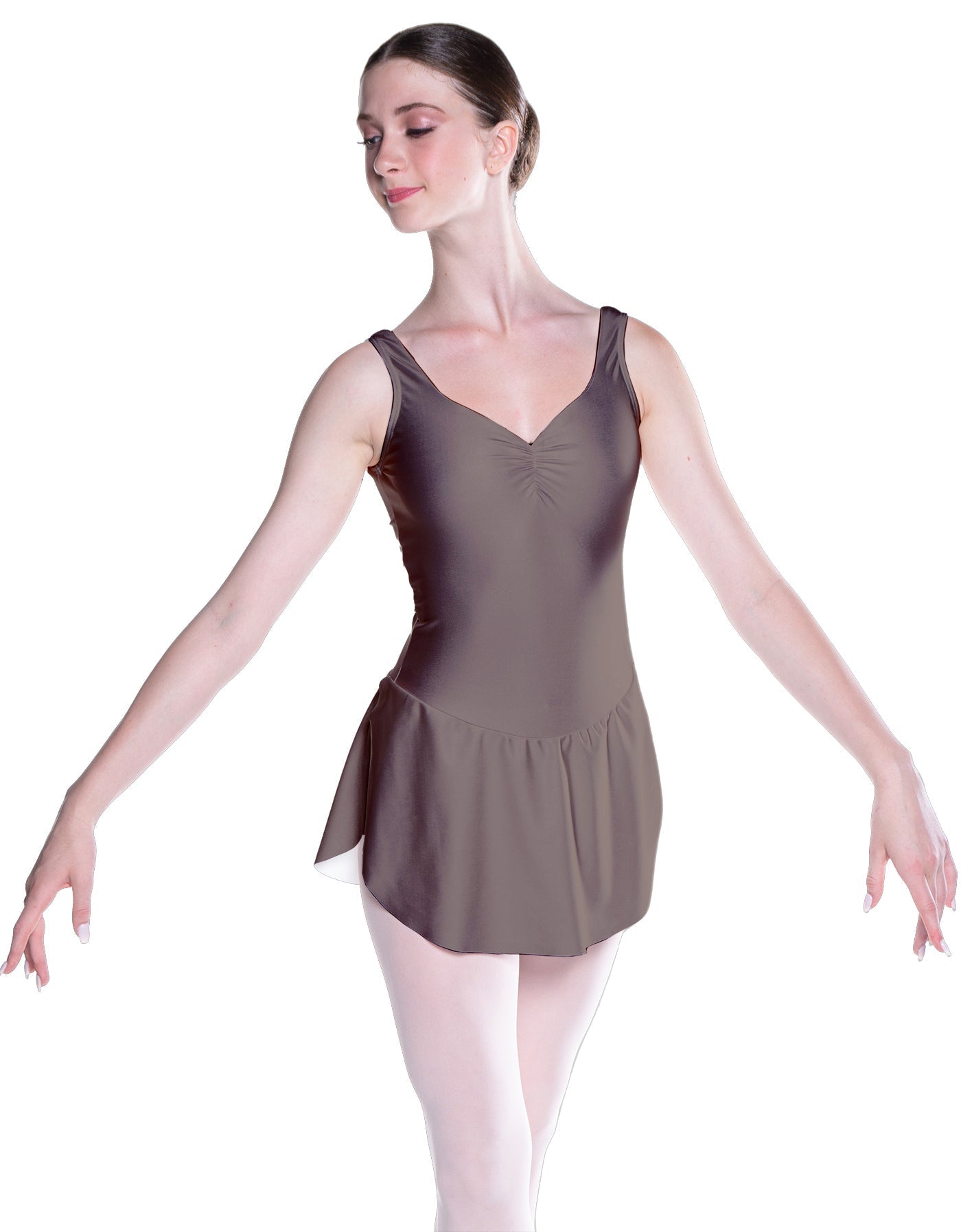 Solid Lycra Soiree Leotard with Skirt