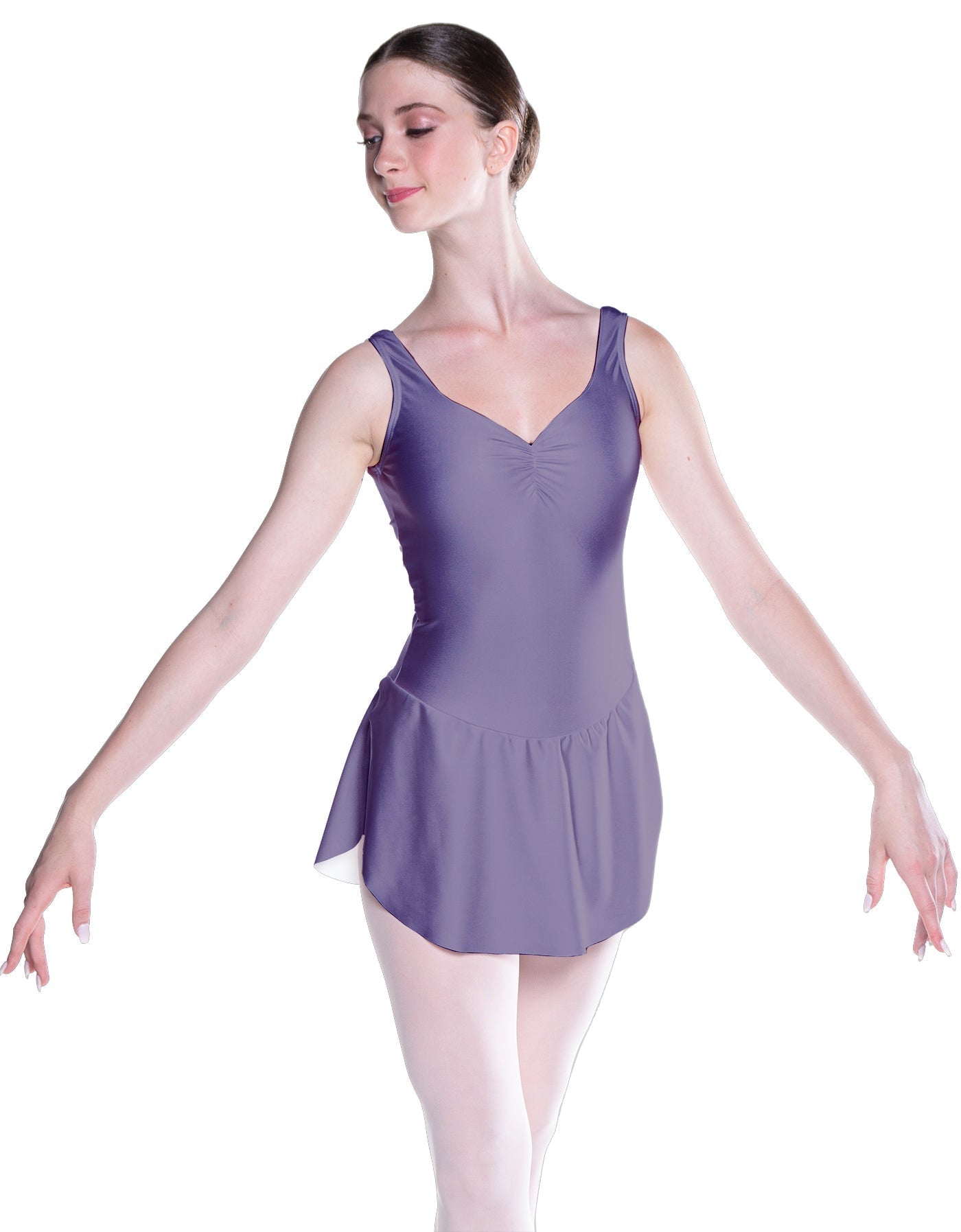 Solid Lycra Soiree Leotard with Skirt