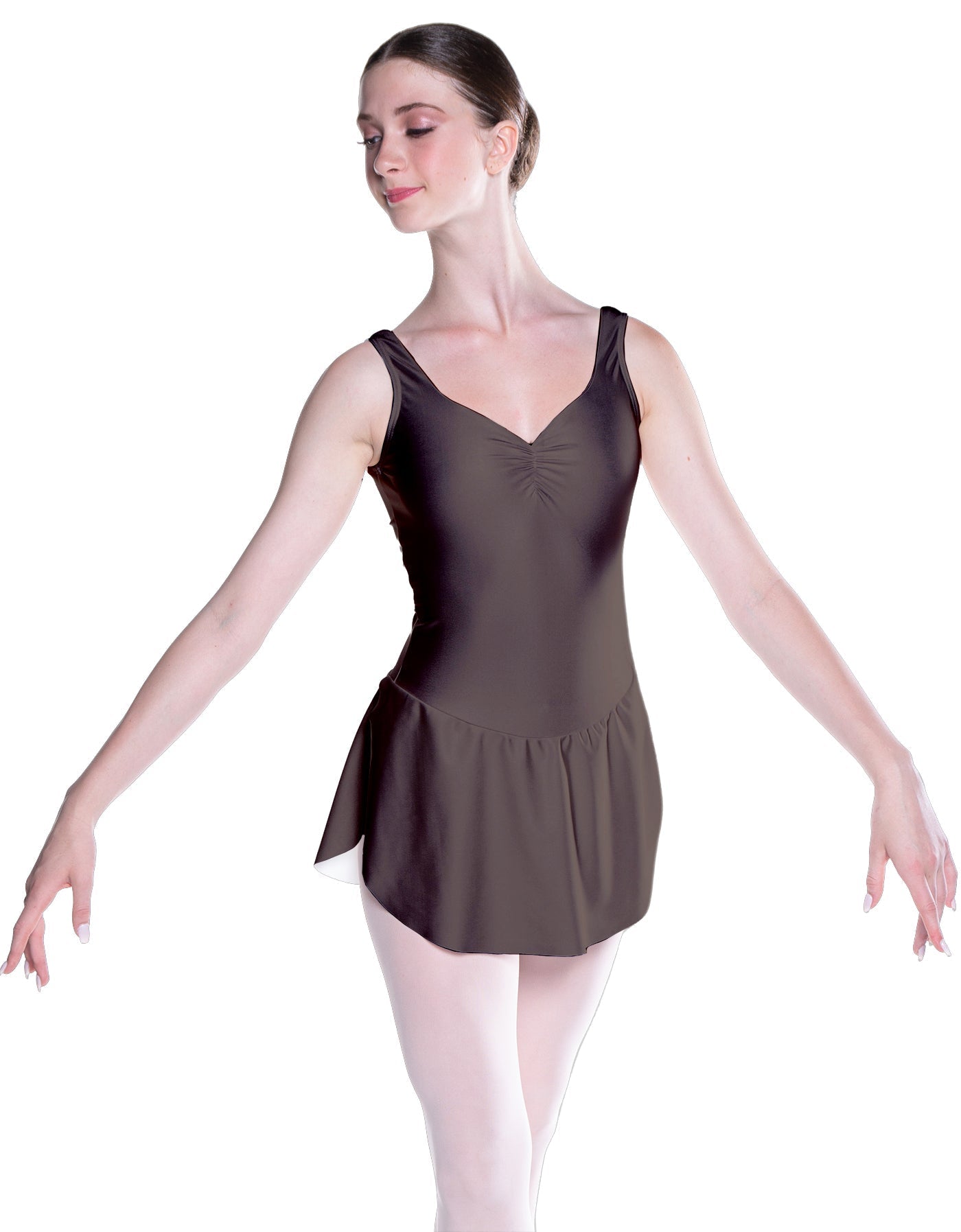 Solid Lycra Soiree Leotard with Skirt