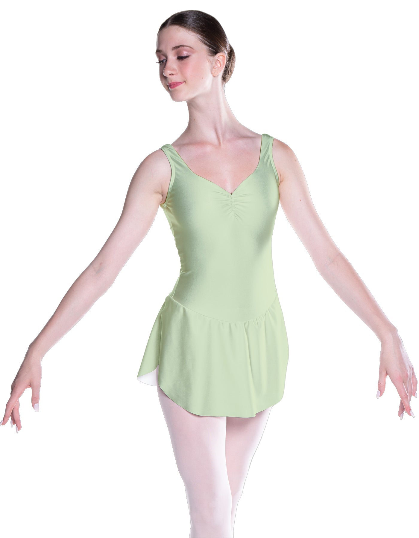 Solid Lycra Soiree Leotard with Skirt