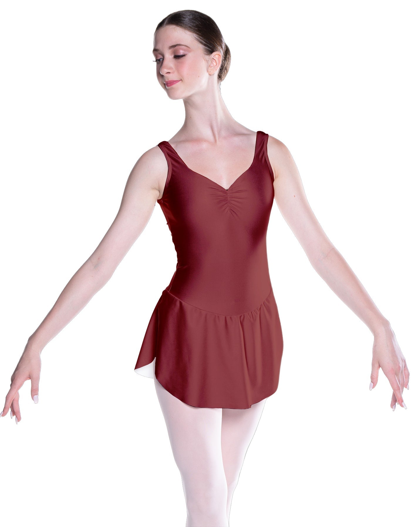 Solid Lycra Soiree Leotard with Skirt