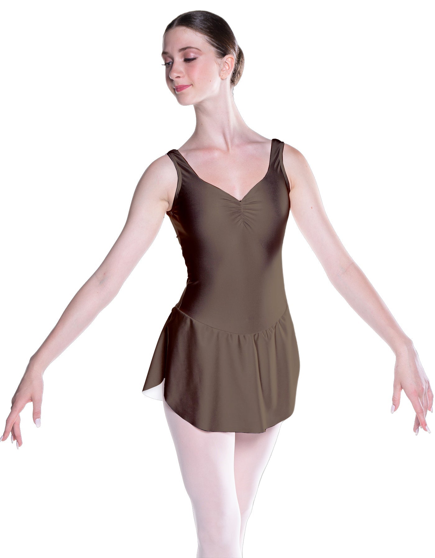 Solid Lycra Soiree Leotard with Skirt