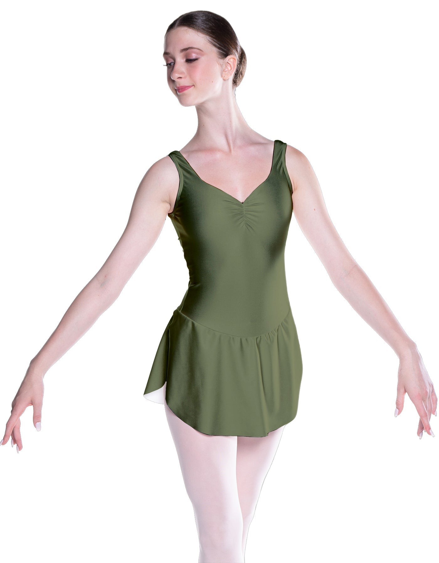 Solid Lycra Soiree Leotard with Skirt