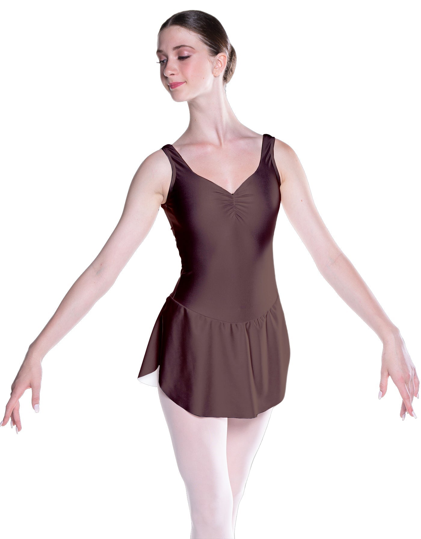 Solid Lycra Soiree Leotard with Skirt