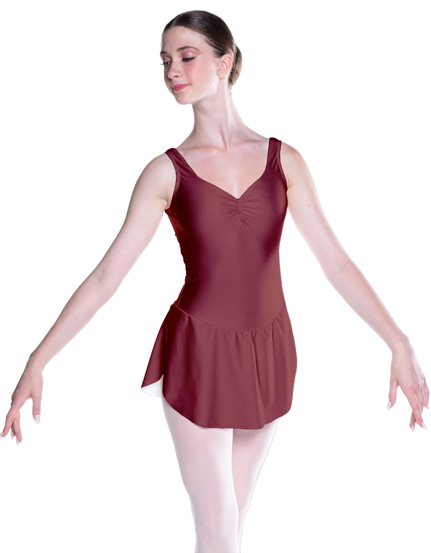 Solid Lycra Soiree Leotard with Skirt