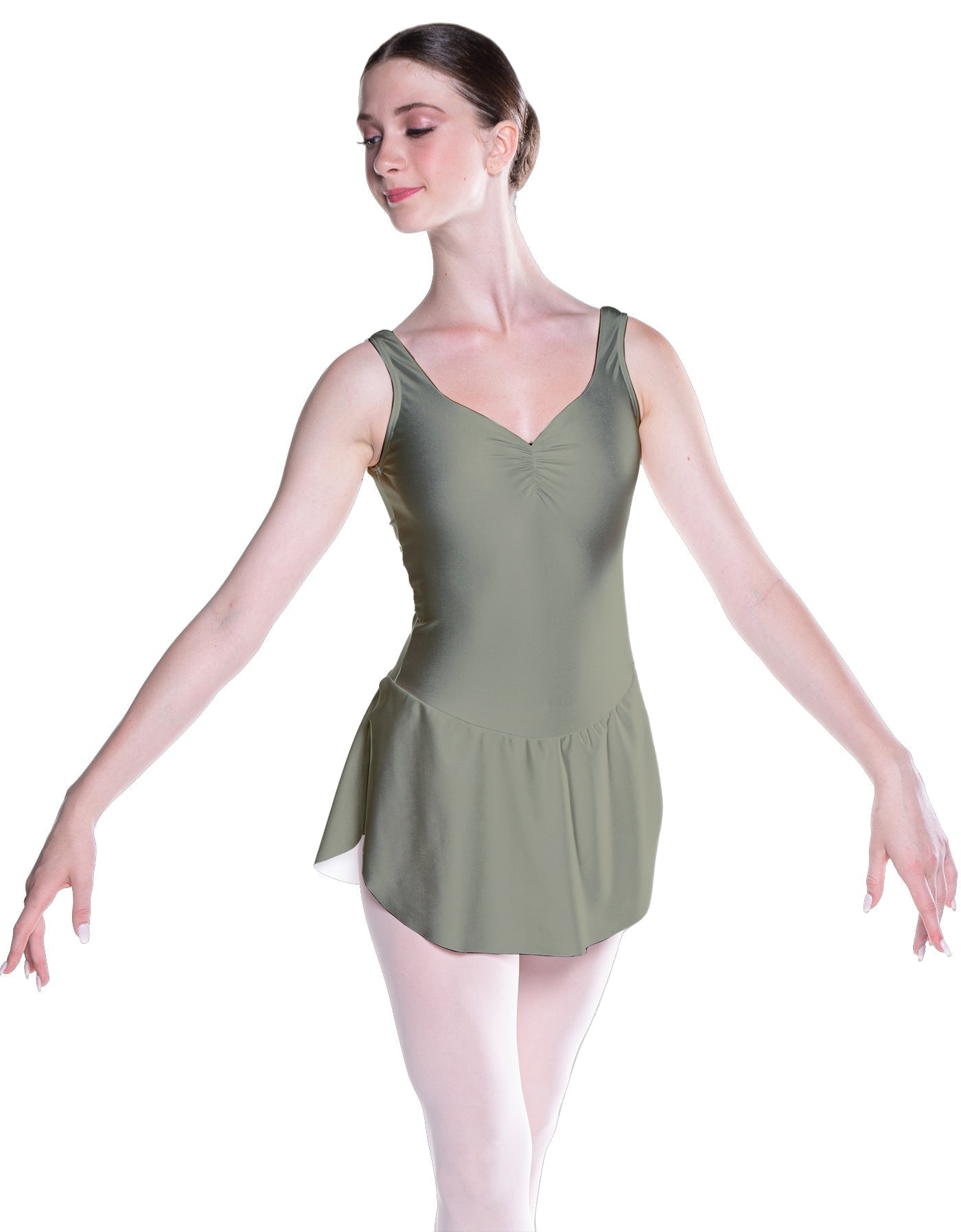 Solid Lycra Soiree Leotard with Skirt